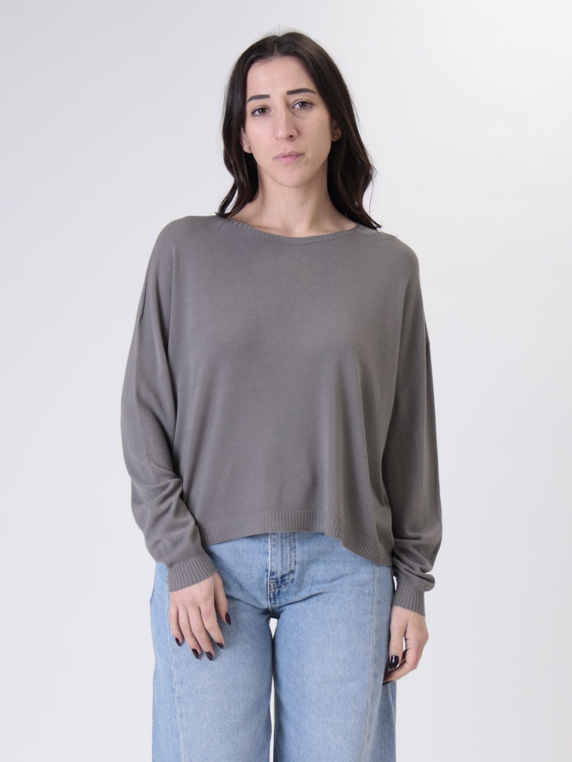 Pullover scatola viscosa antracite