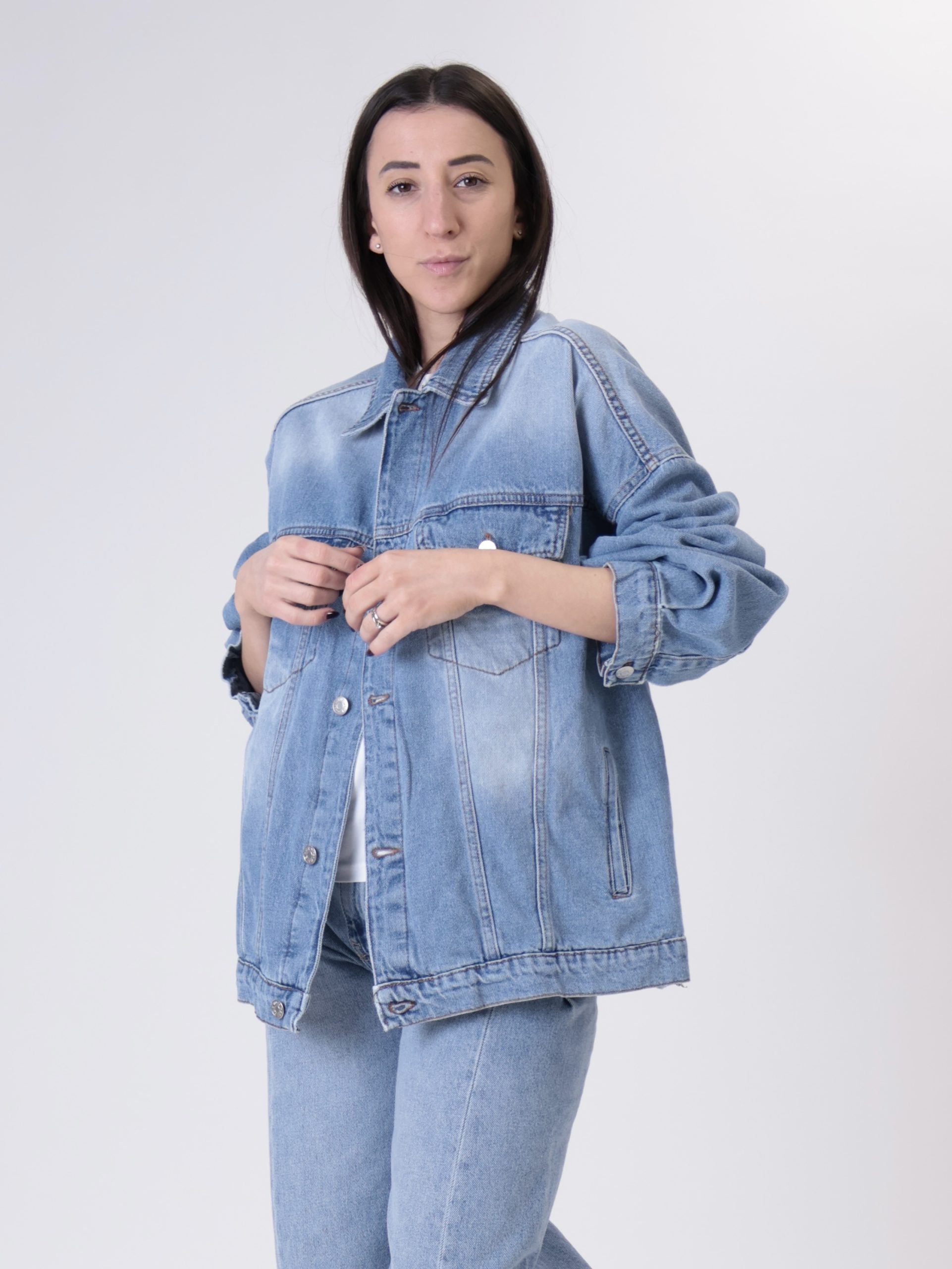 Giacca denim blu