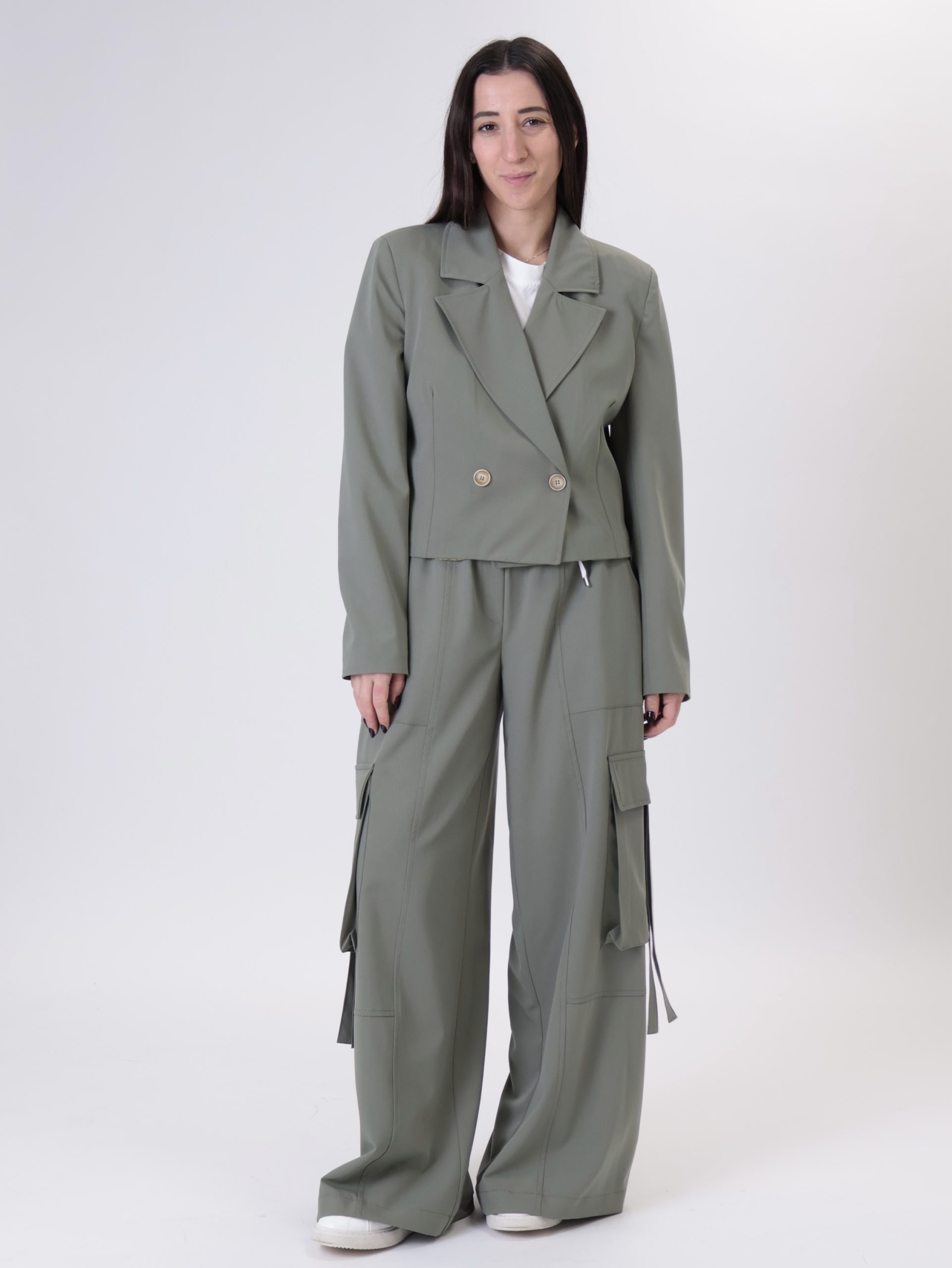 Giacca nova crop salvia