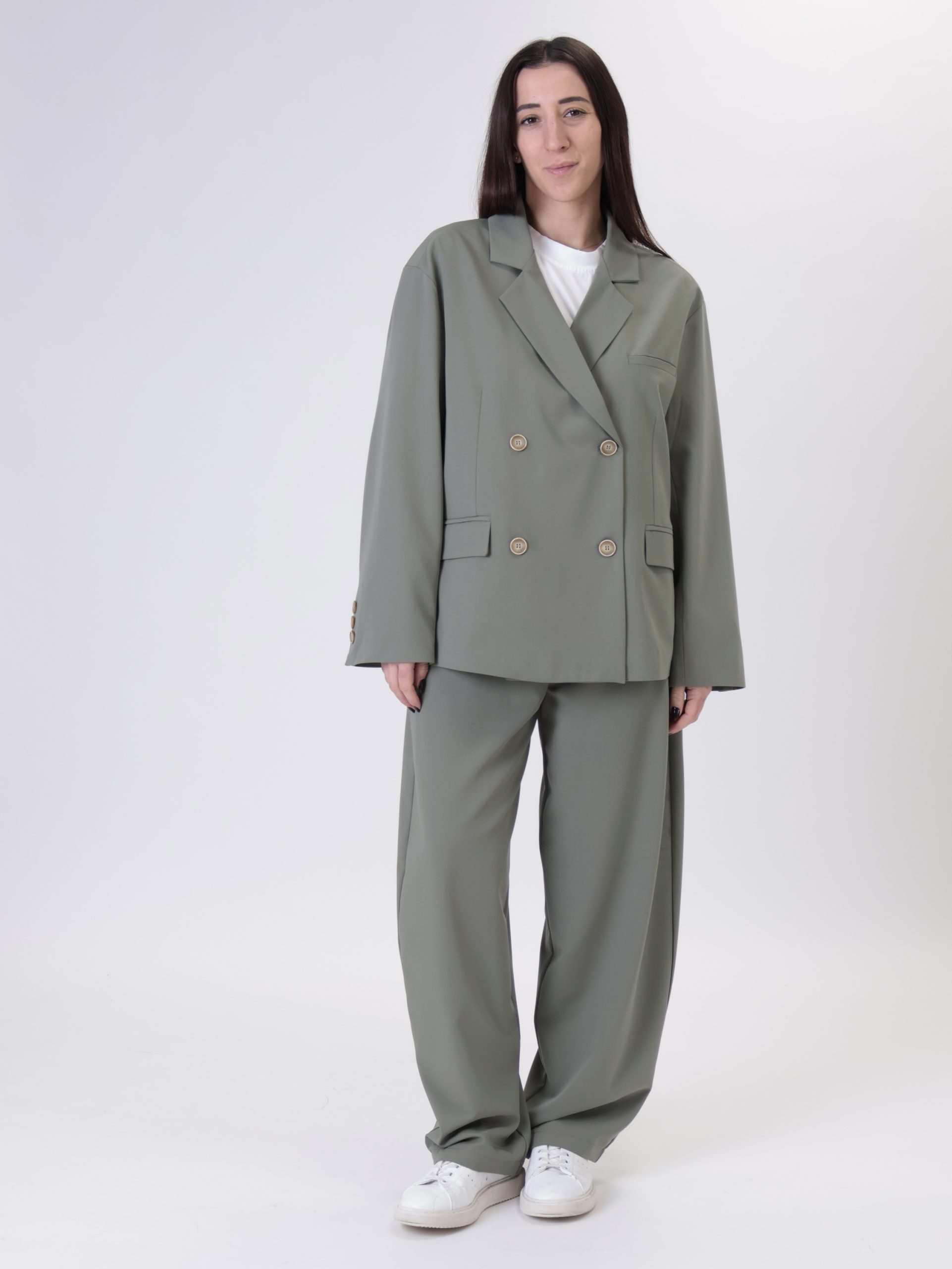 Giacca nova doppio petto salvia