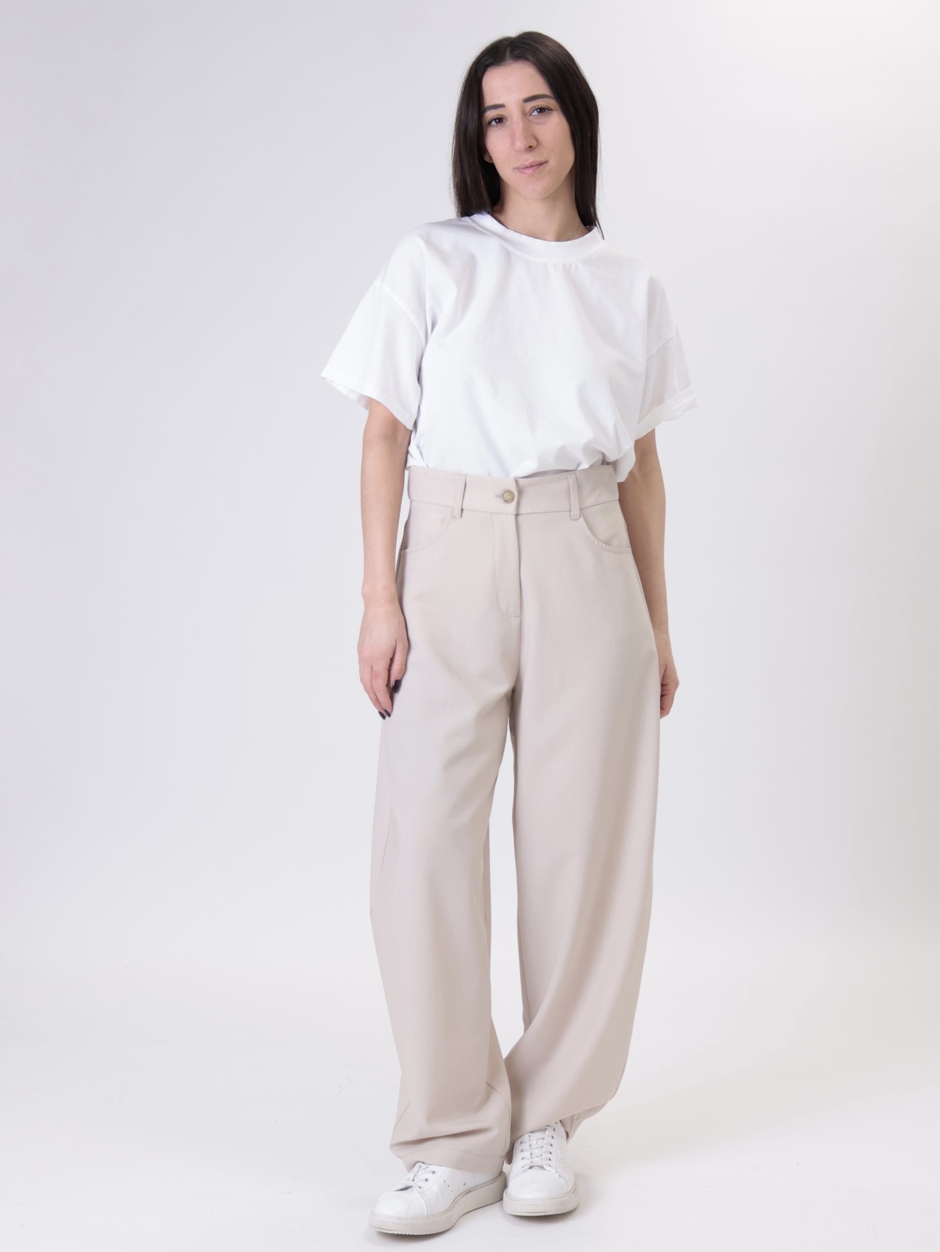 Pantalone nova barrel beige