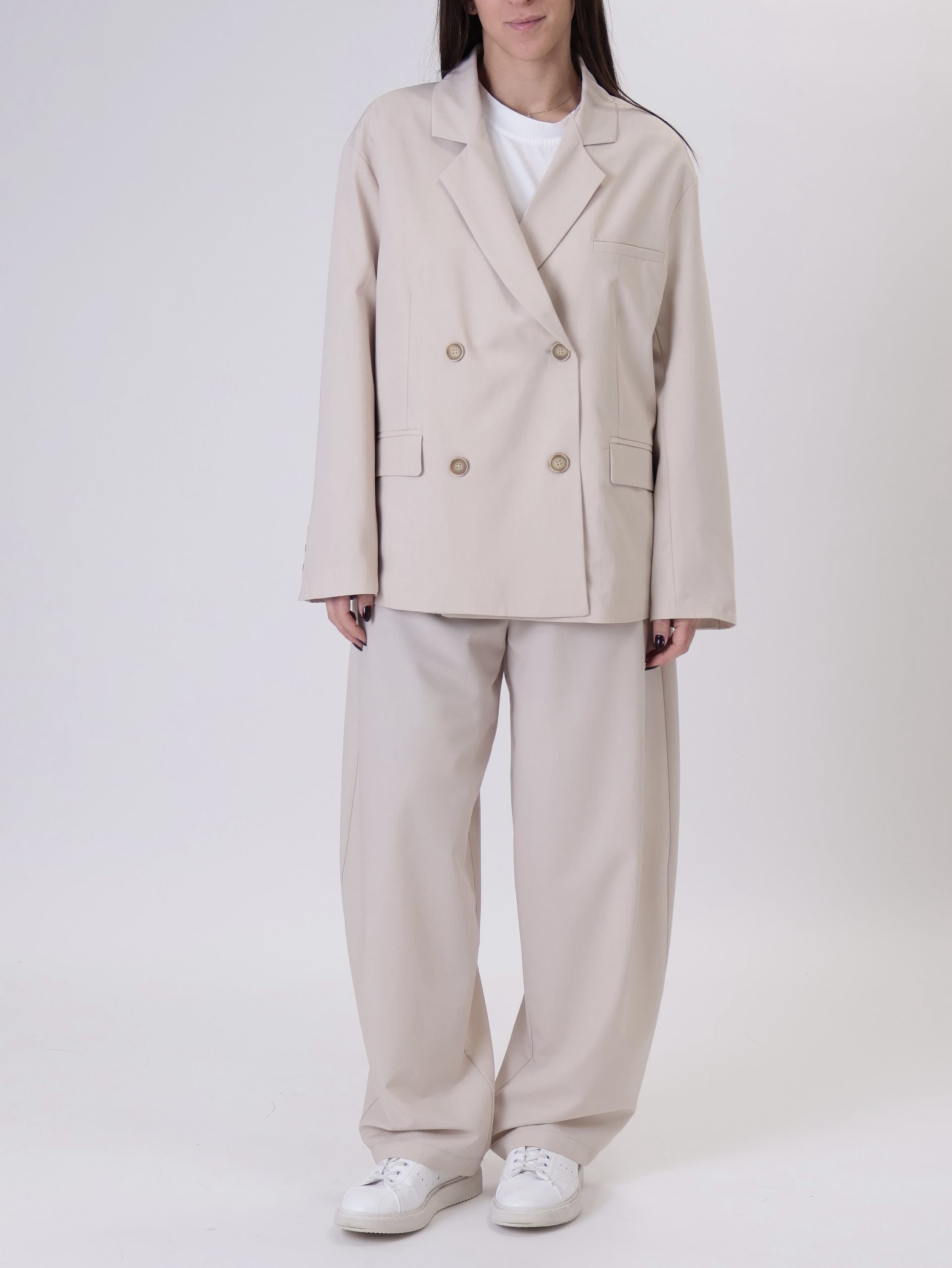 Giacca nova doppio petto beige