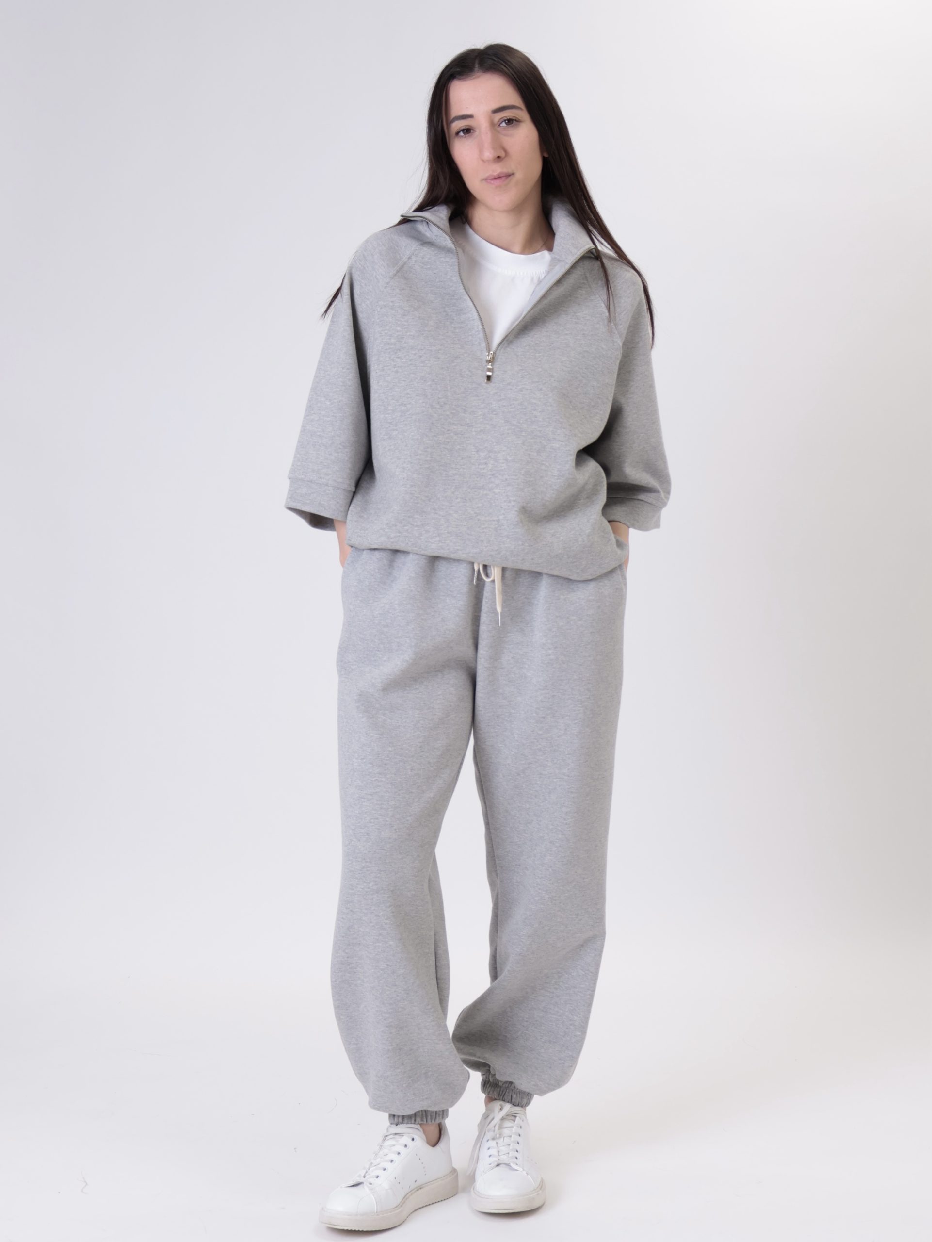 Pantalone giulia polsino grigio