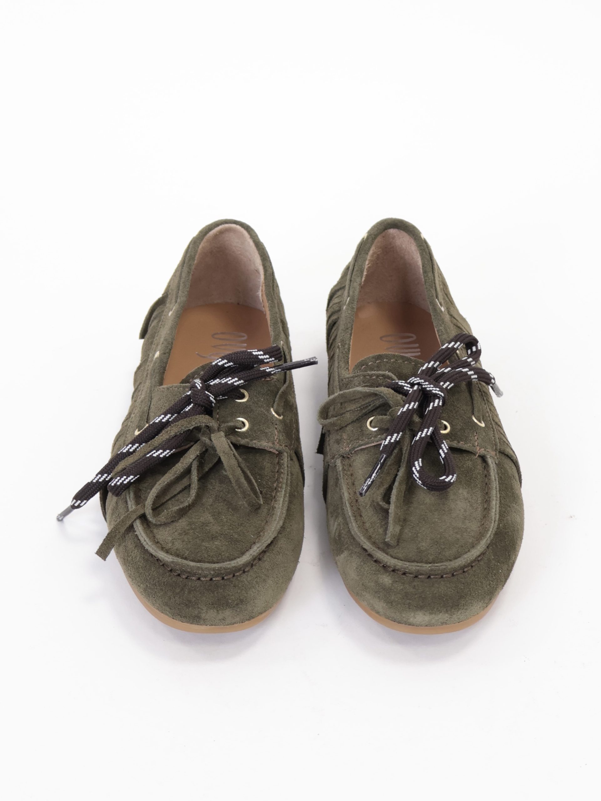 Mocassino barca frange oliva