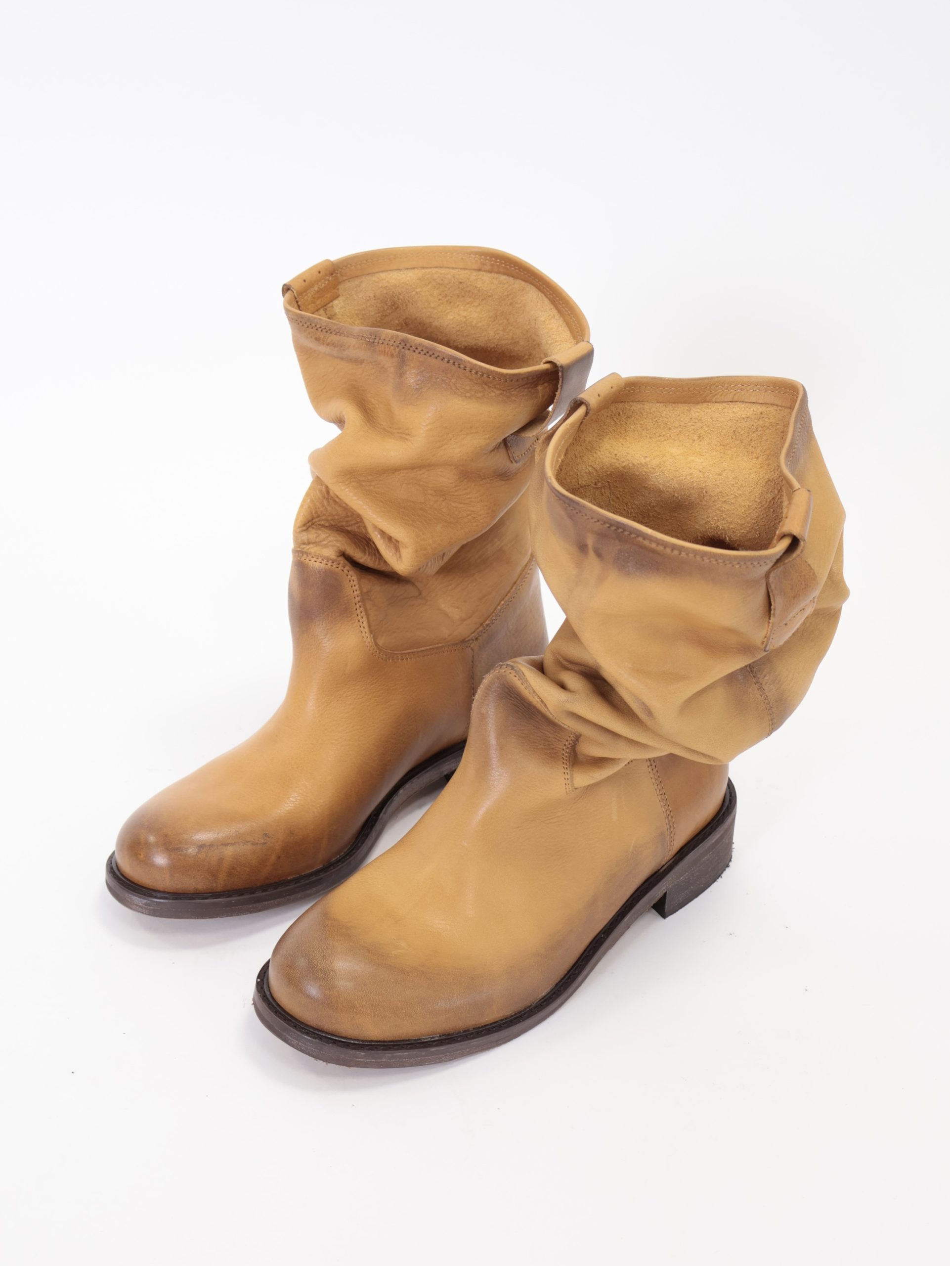 Stivaletto slouch cuoio