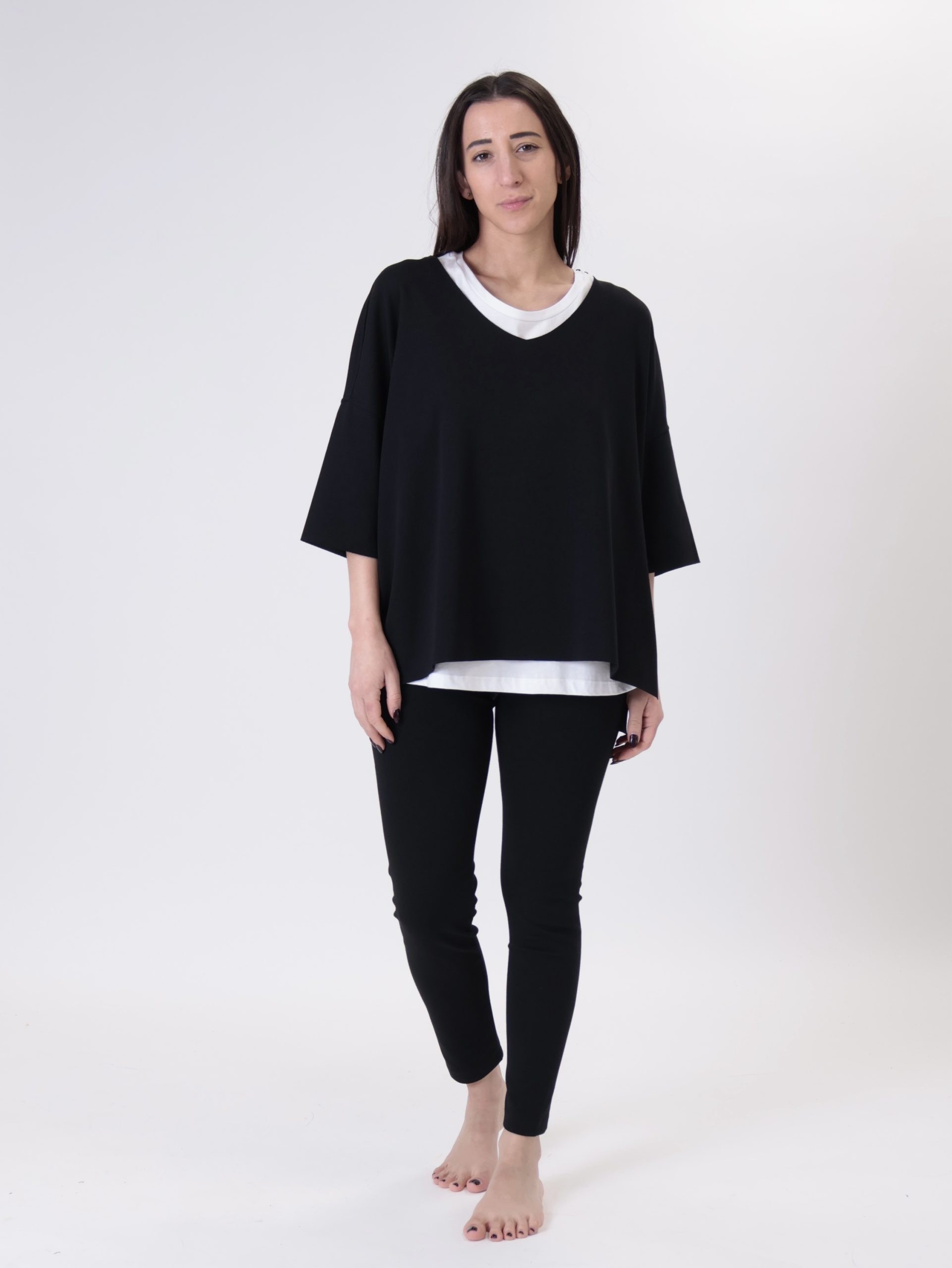 T-shirt con canotta nero SPORT