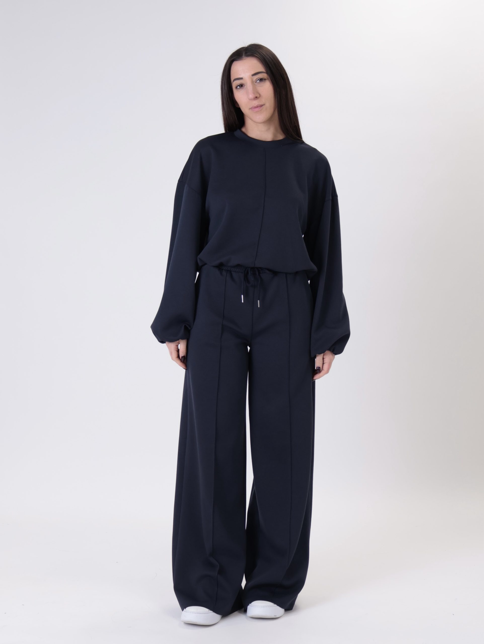 Felpa cucitura centrale blu