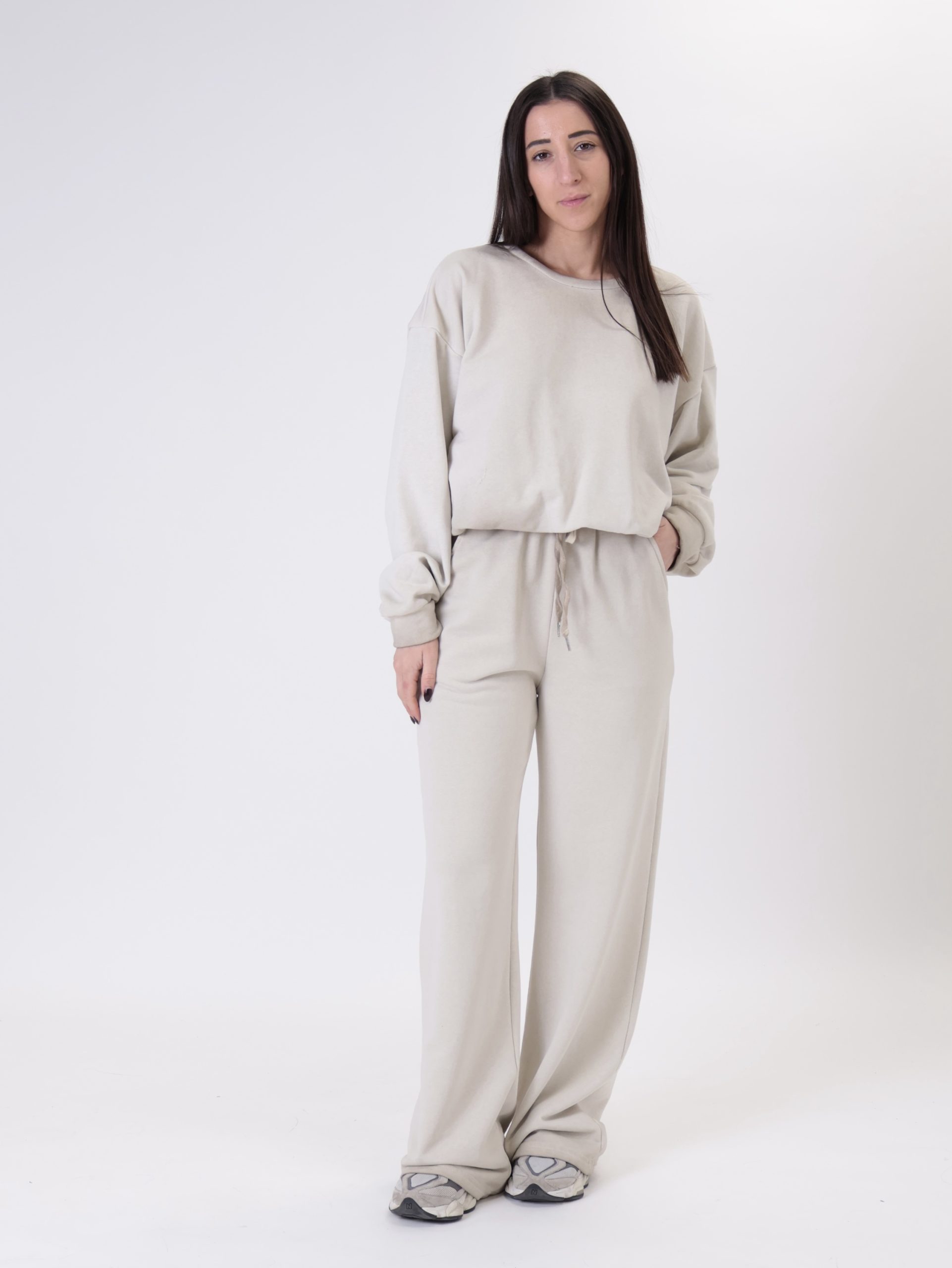 Pantalone elastico tortora