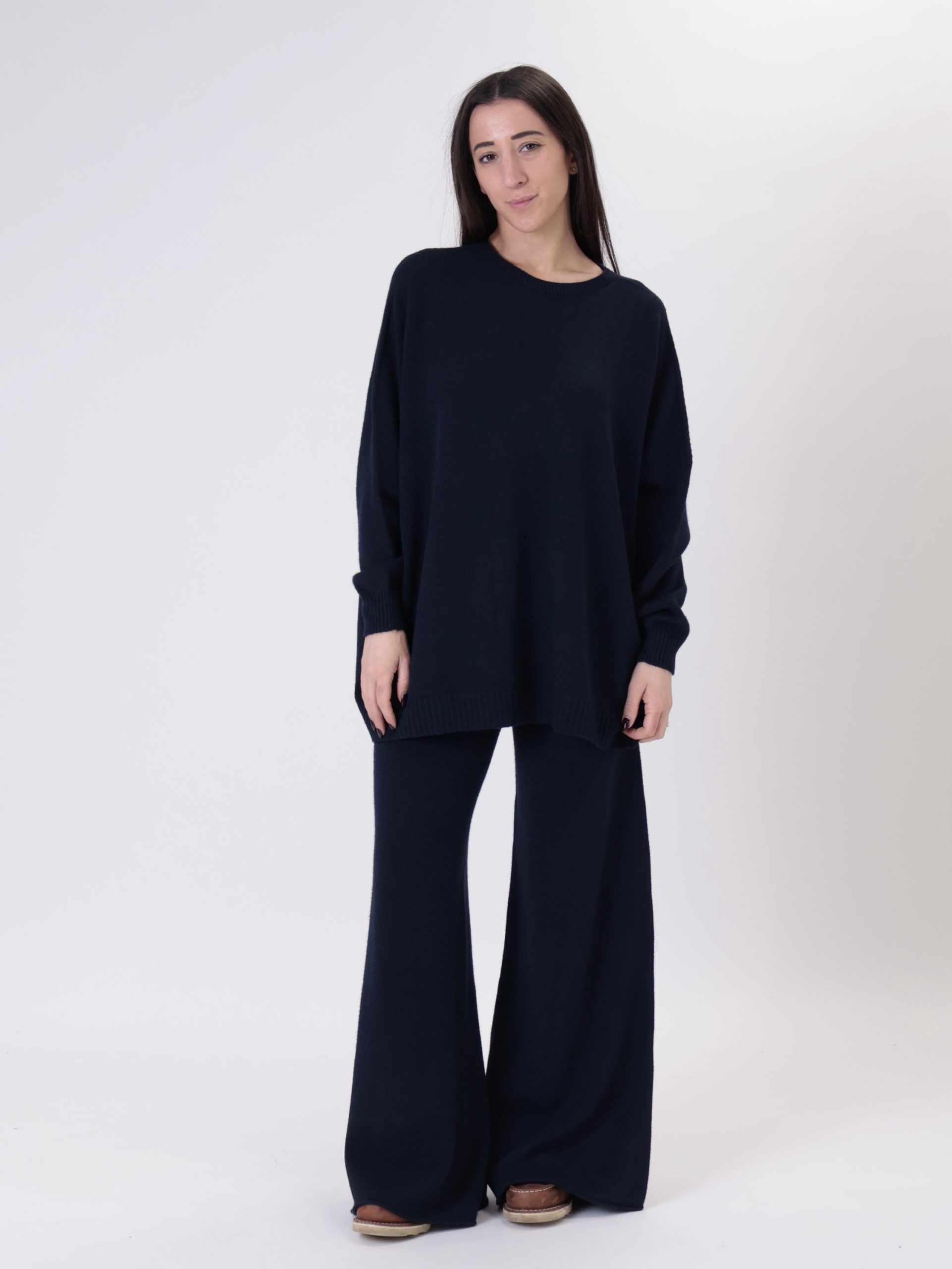 Completo girocollo blu