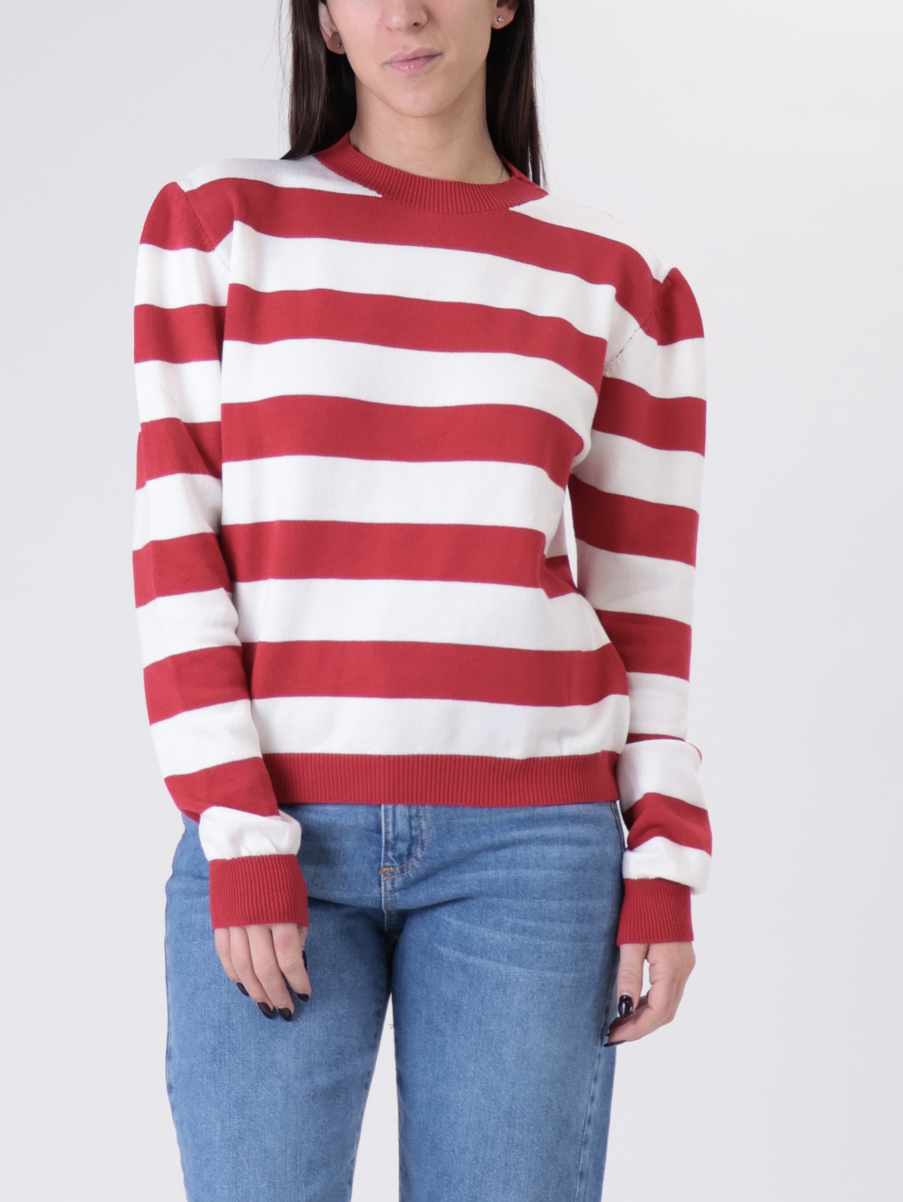 Girocollo riga rosso/bianco PREORDINE 05/03