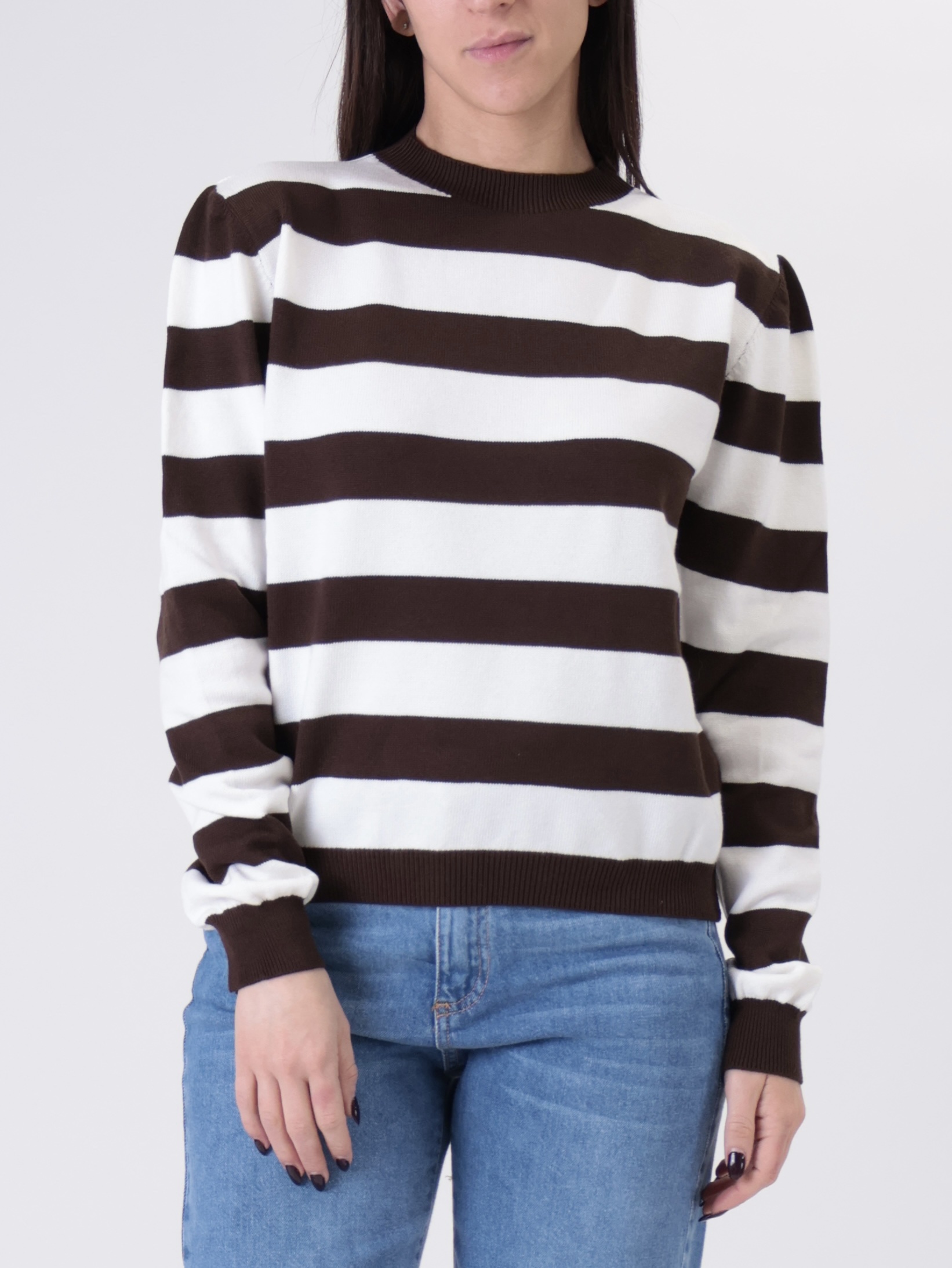 Girocollo riga moro/bianco PREORDINE 05/03