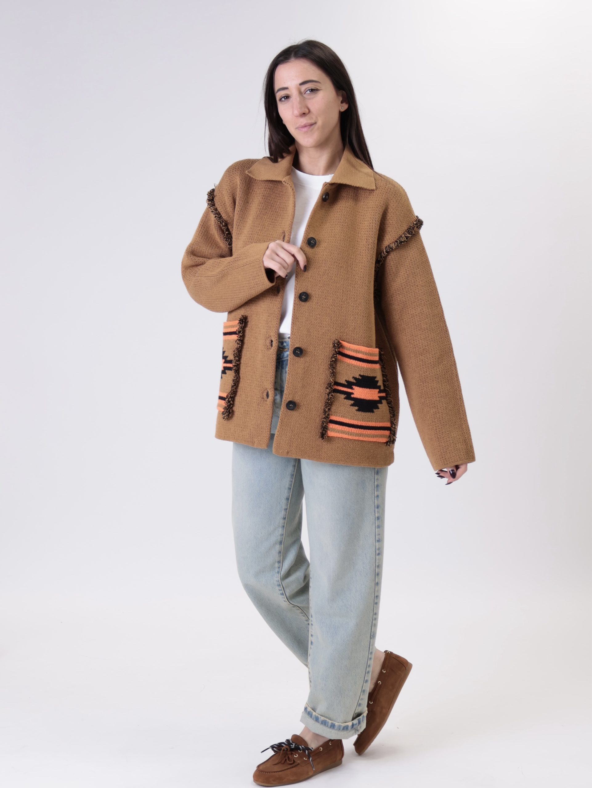 Cardigan fantasia coccio