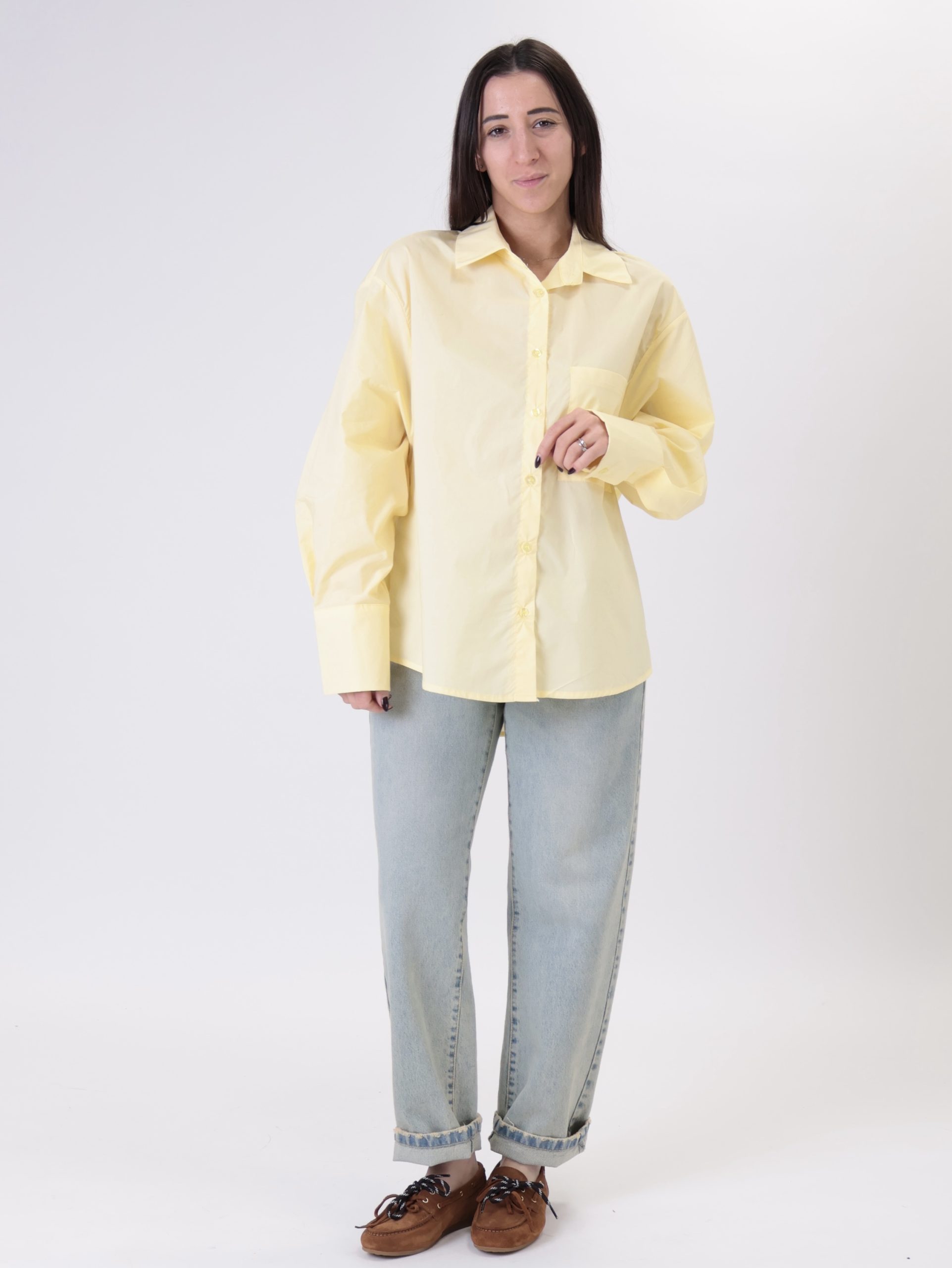 Camicia spacco laterale giallo