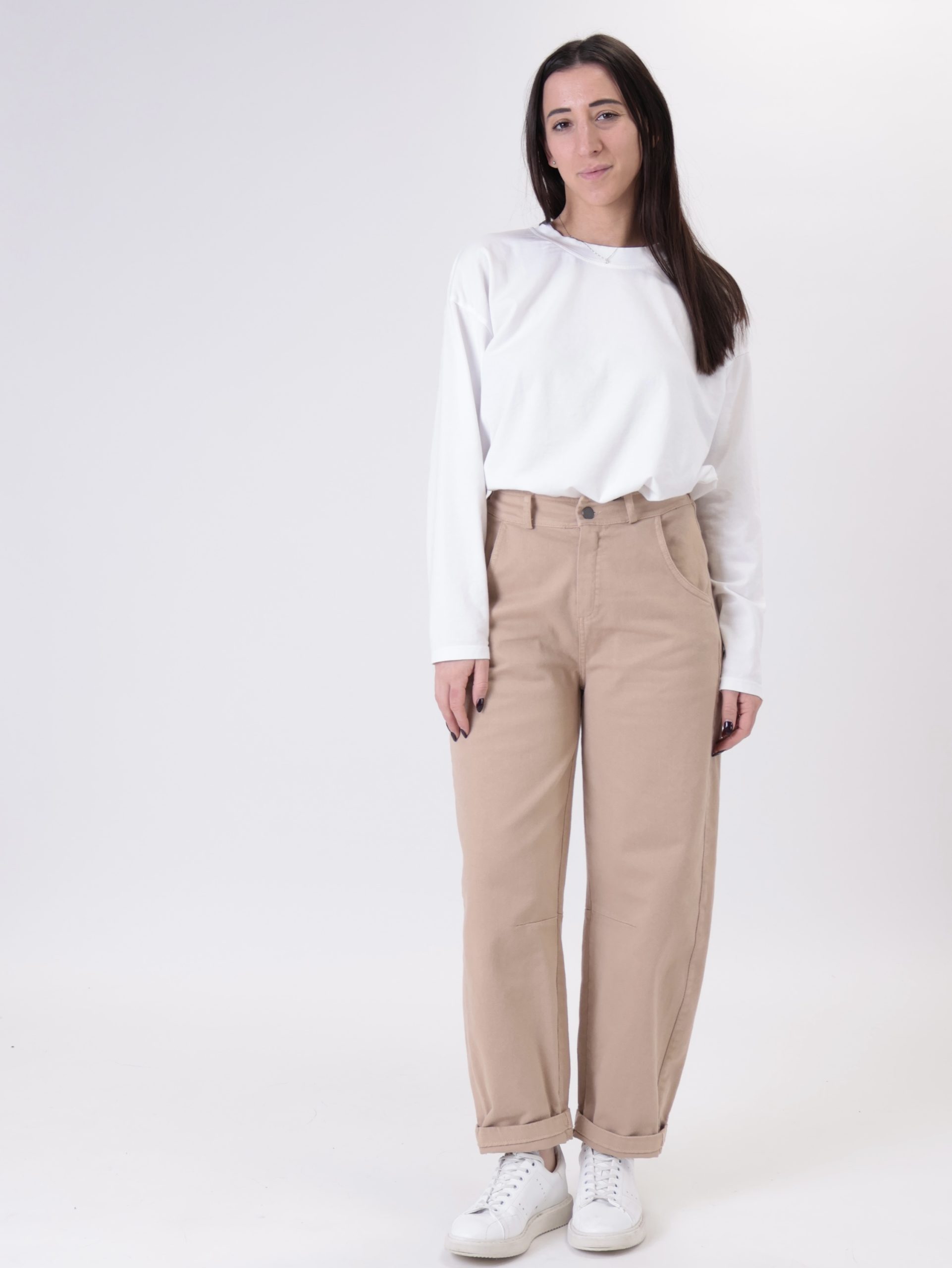 Pantalone ovetto cucitura sabbia