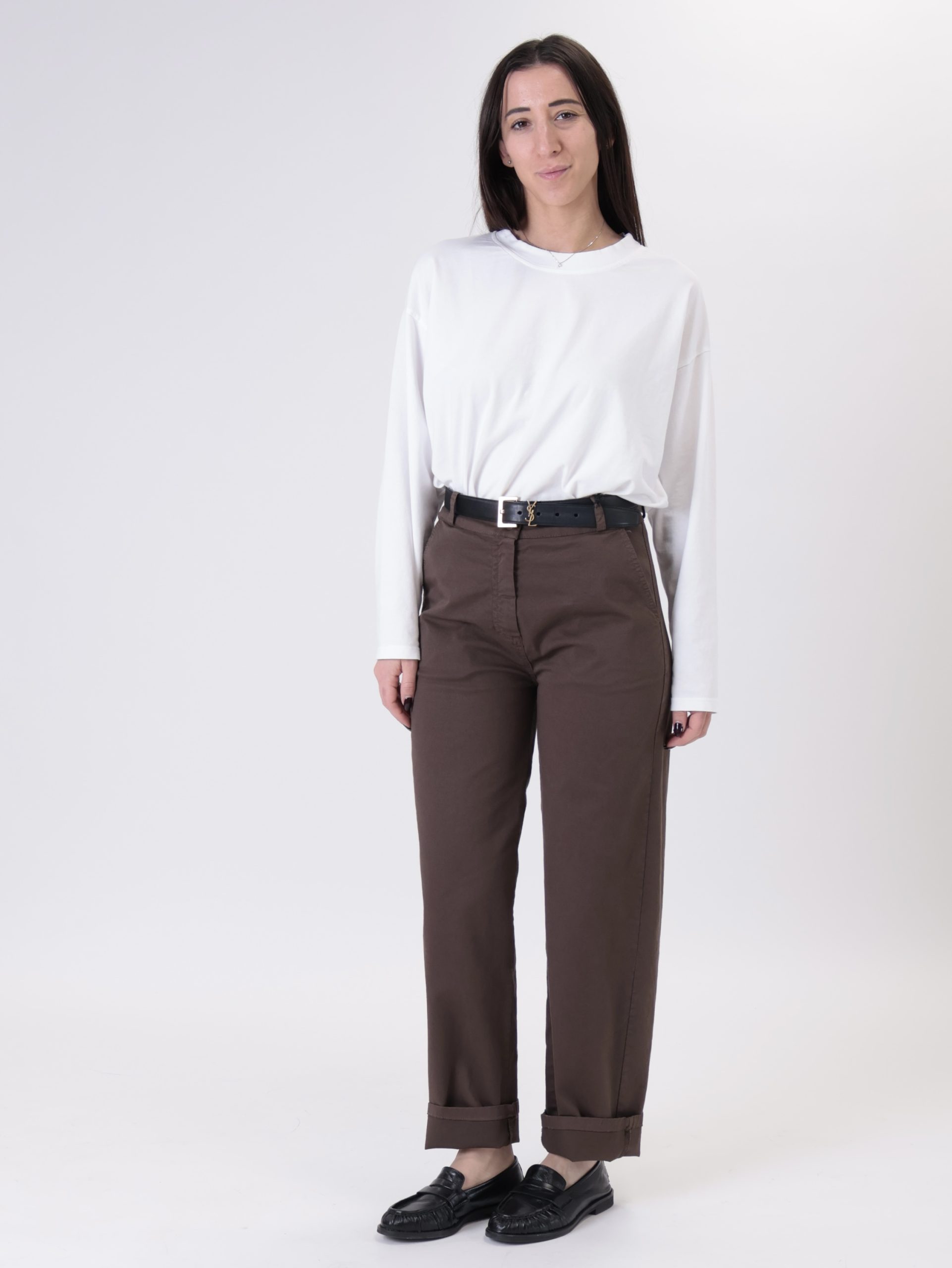 Pantalone cotone caffè