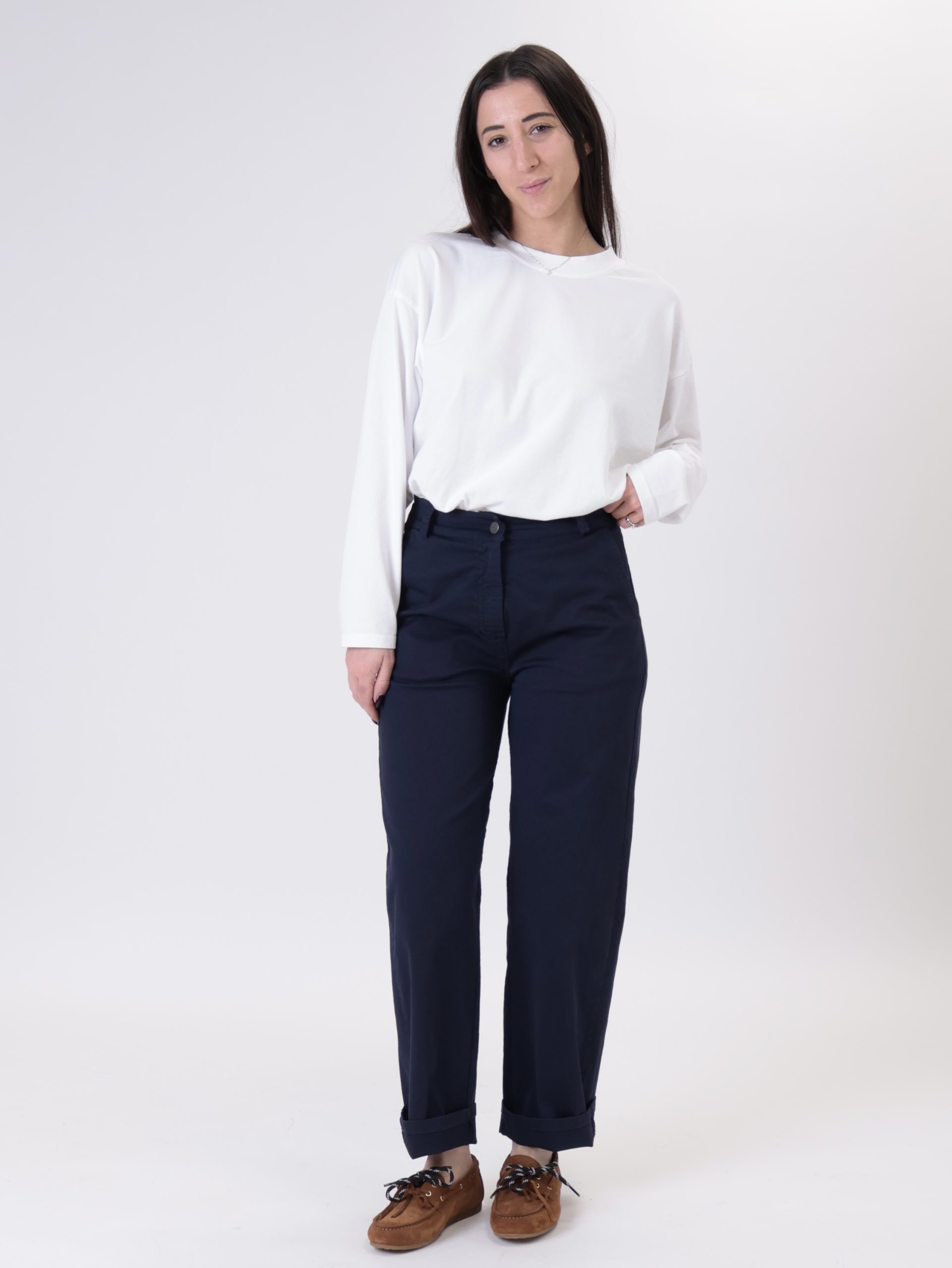 Pantalone cotone blu
