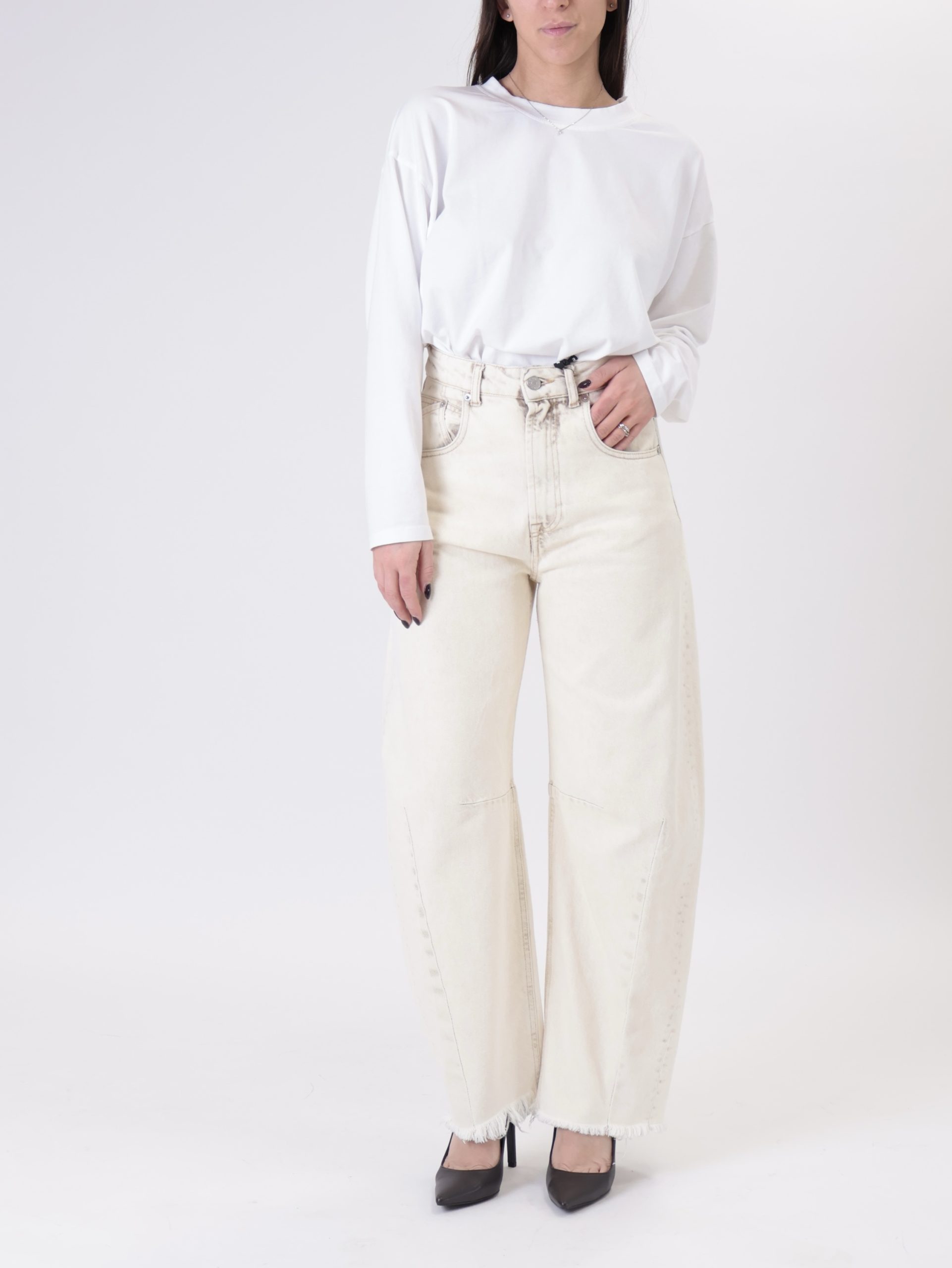 Jeans  barbara slavato burro