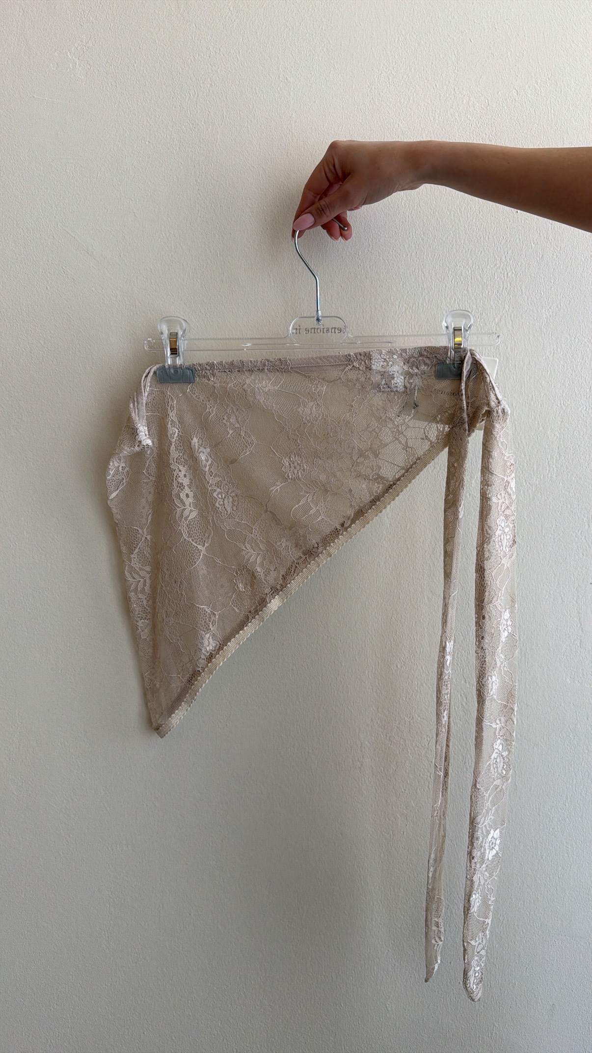 Bandana pizzo beige
