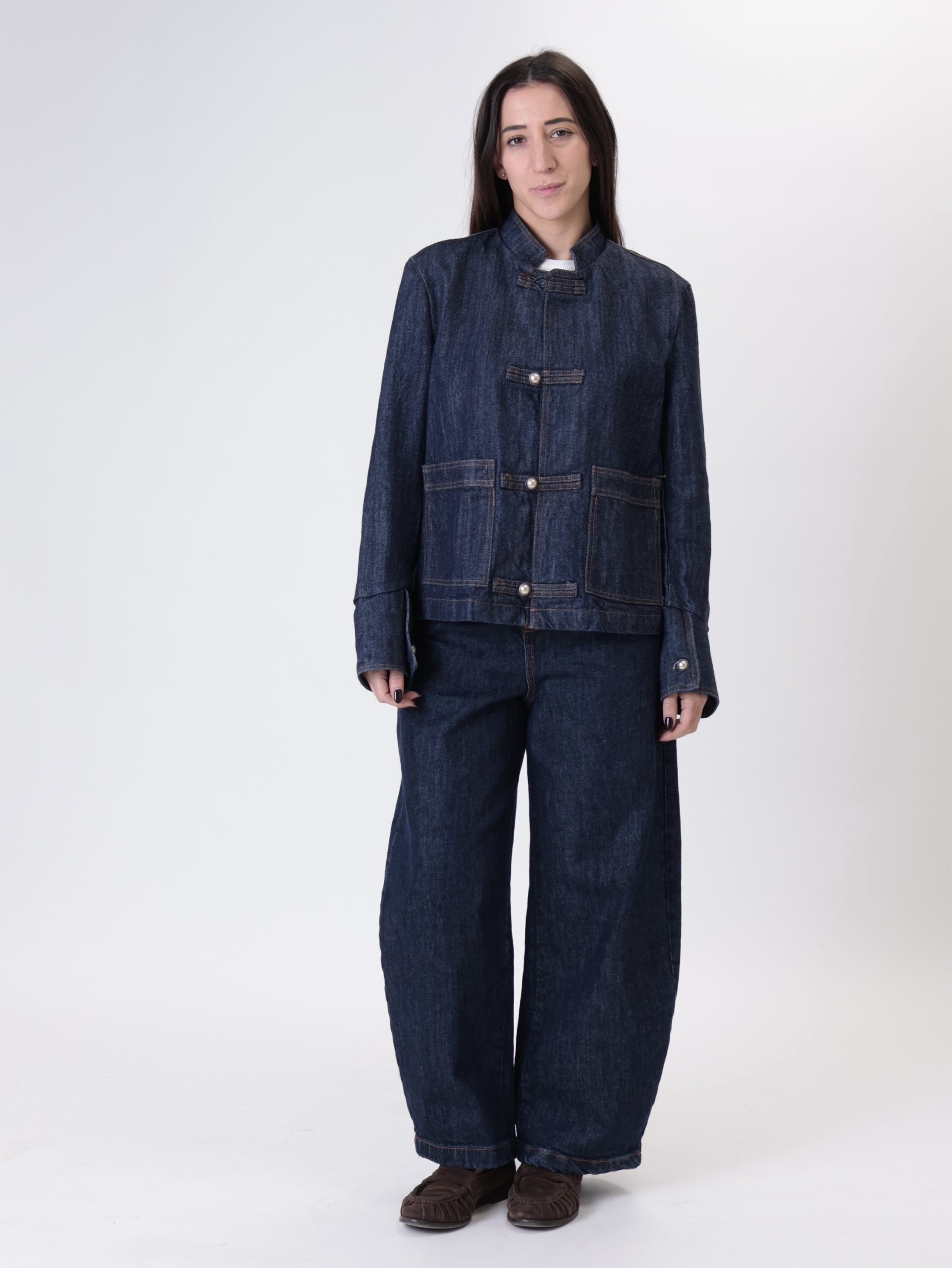 Jeans barrell denim scuro