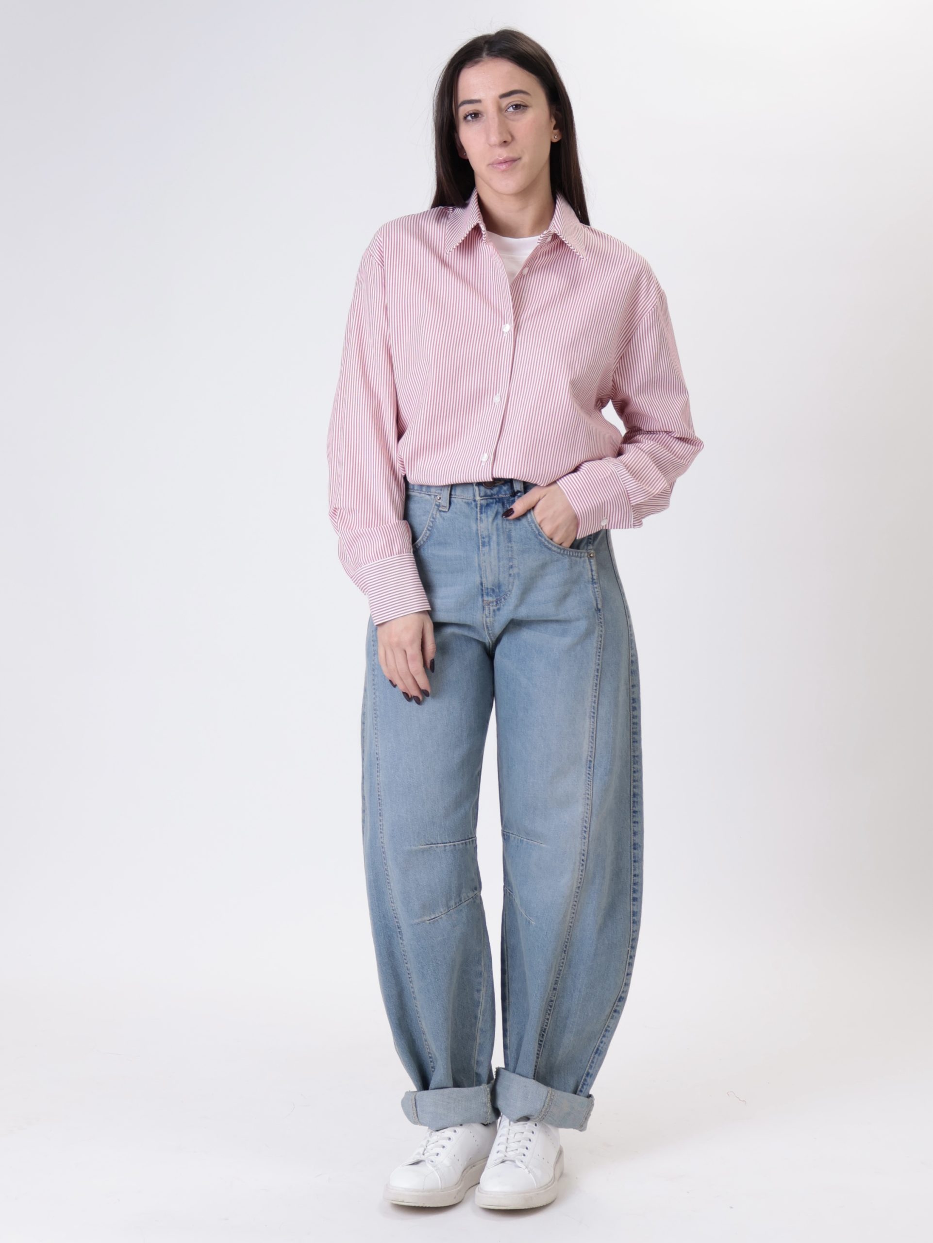 Camicia riga bianco/rosso