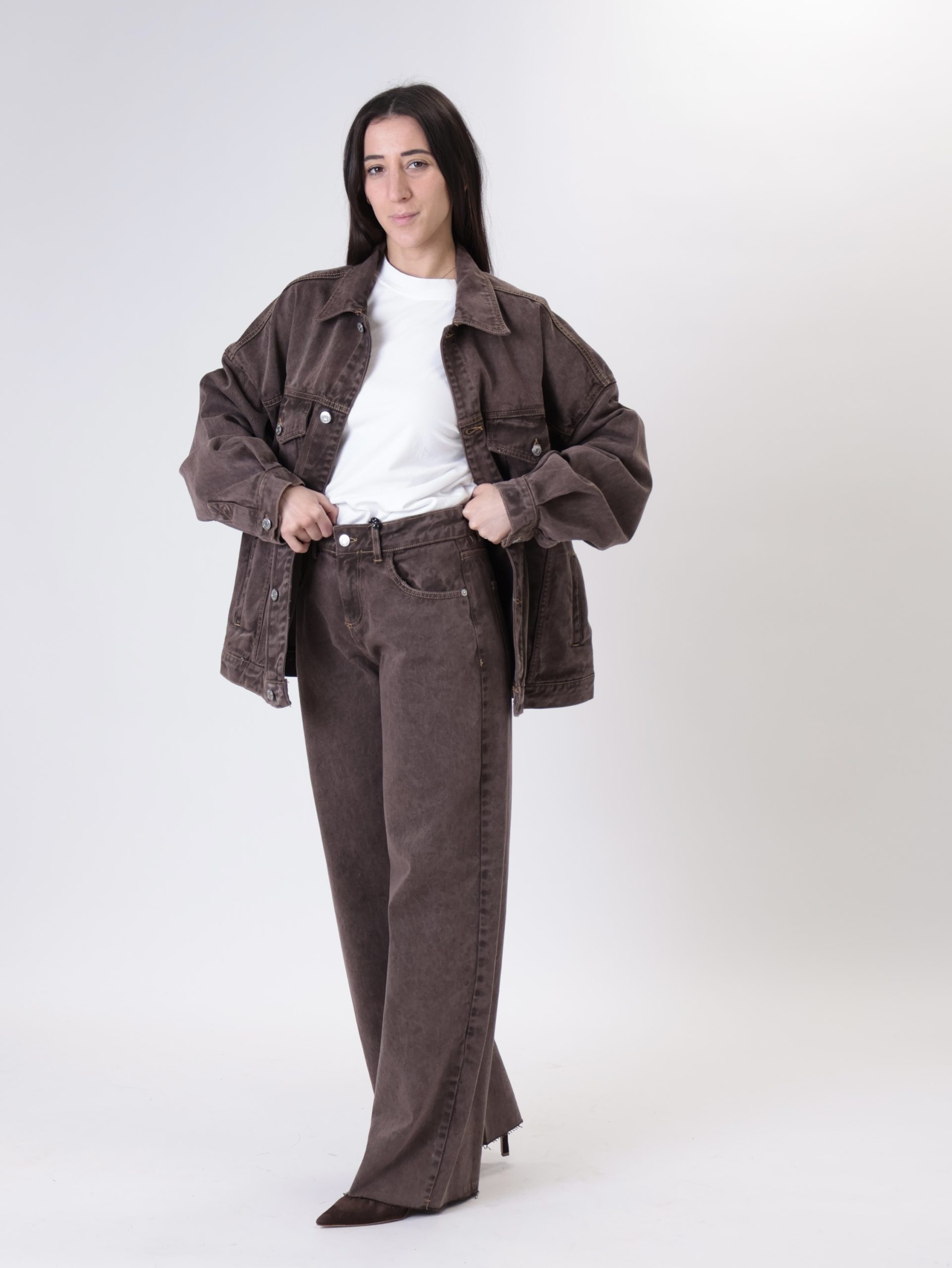 Jeans regular sfumato moro