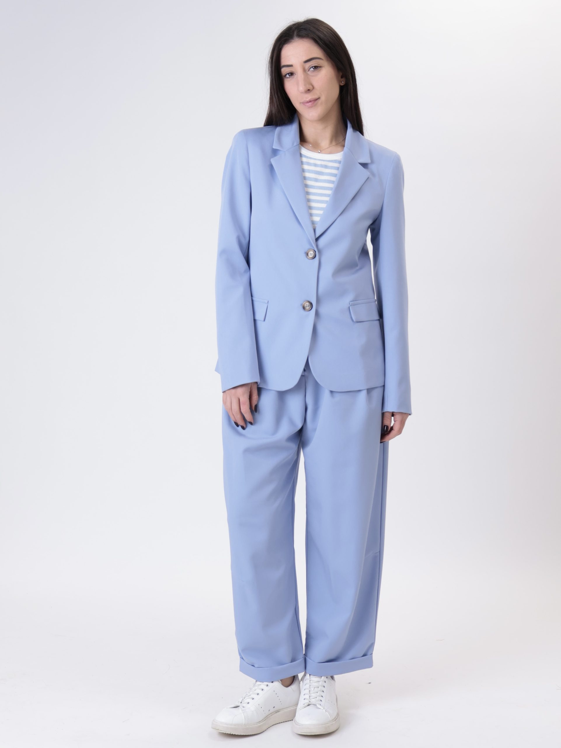 Giacca basic "diretta" azzurro