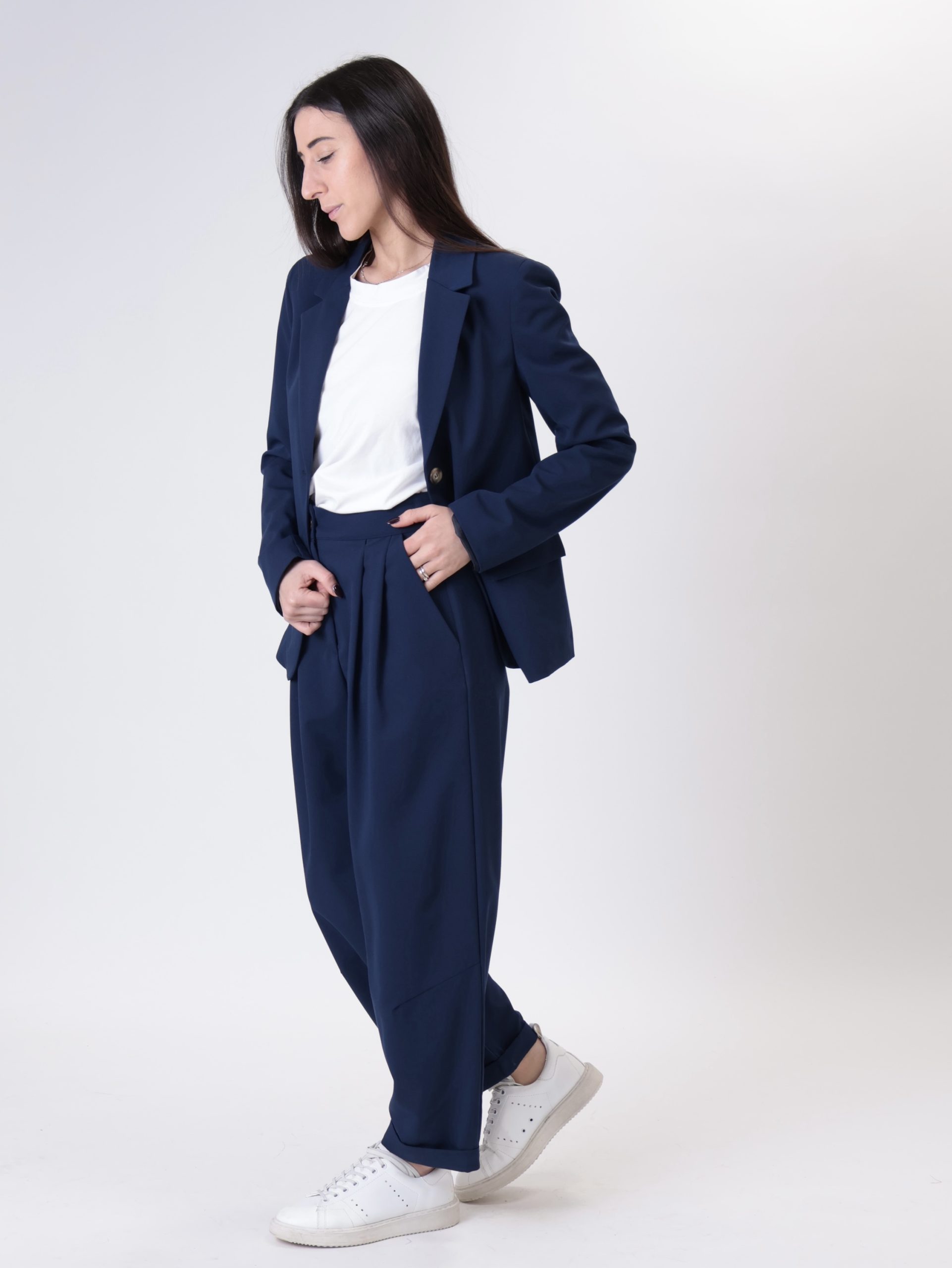 Pantalone "diretta" pinces blu (la XS è in preordine per 23/03)