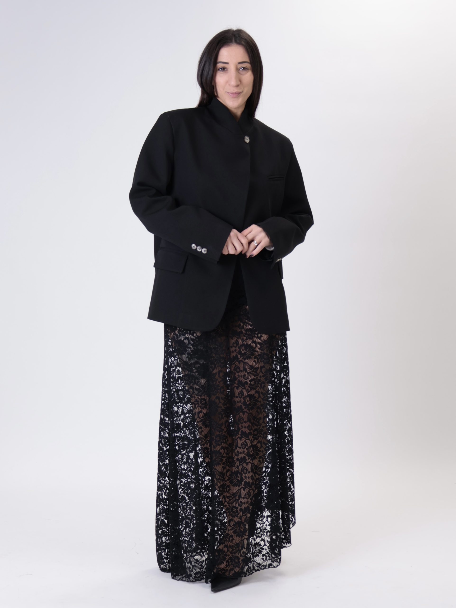 Gonna lunga pizzo nero