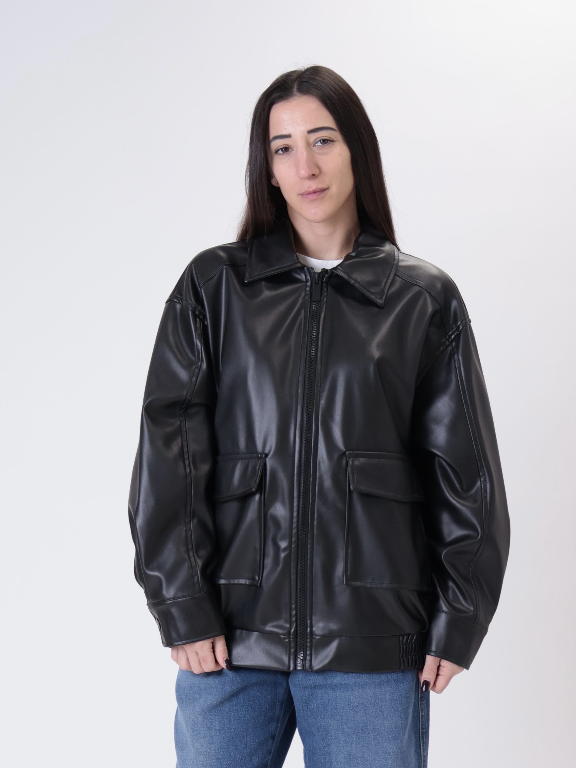 Bomber ecopelle Roma nero