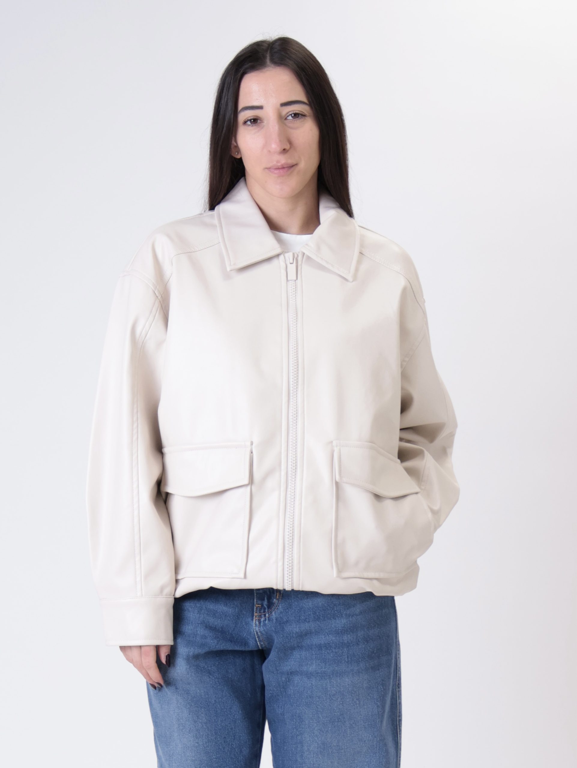Bomber ecopelle Roma panna