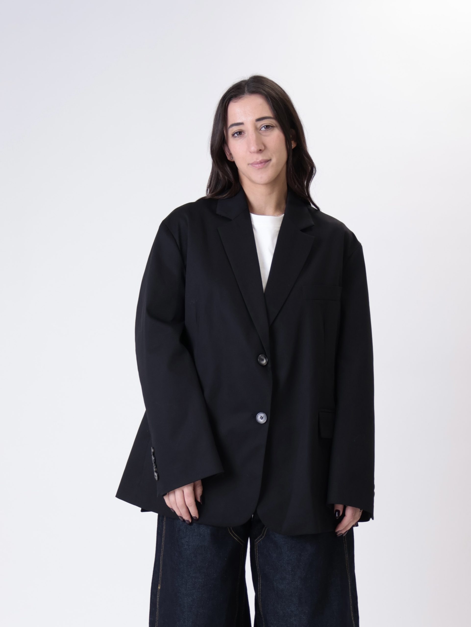 Blazer over cotone nero