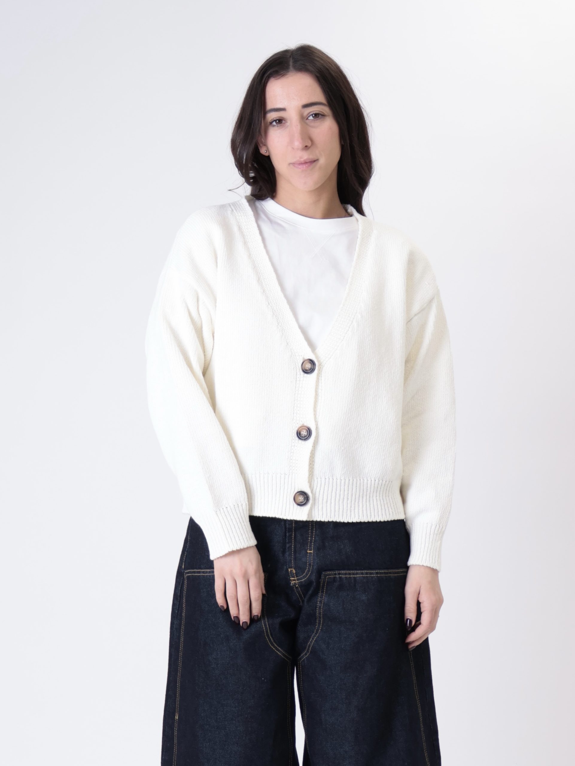 Cardigan basic cotone burro PREORDINE 23/03