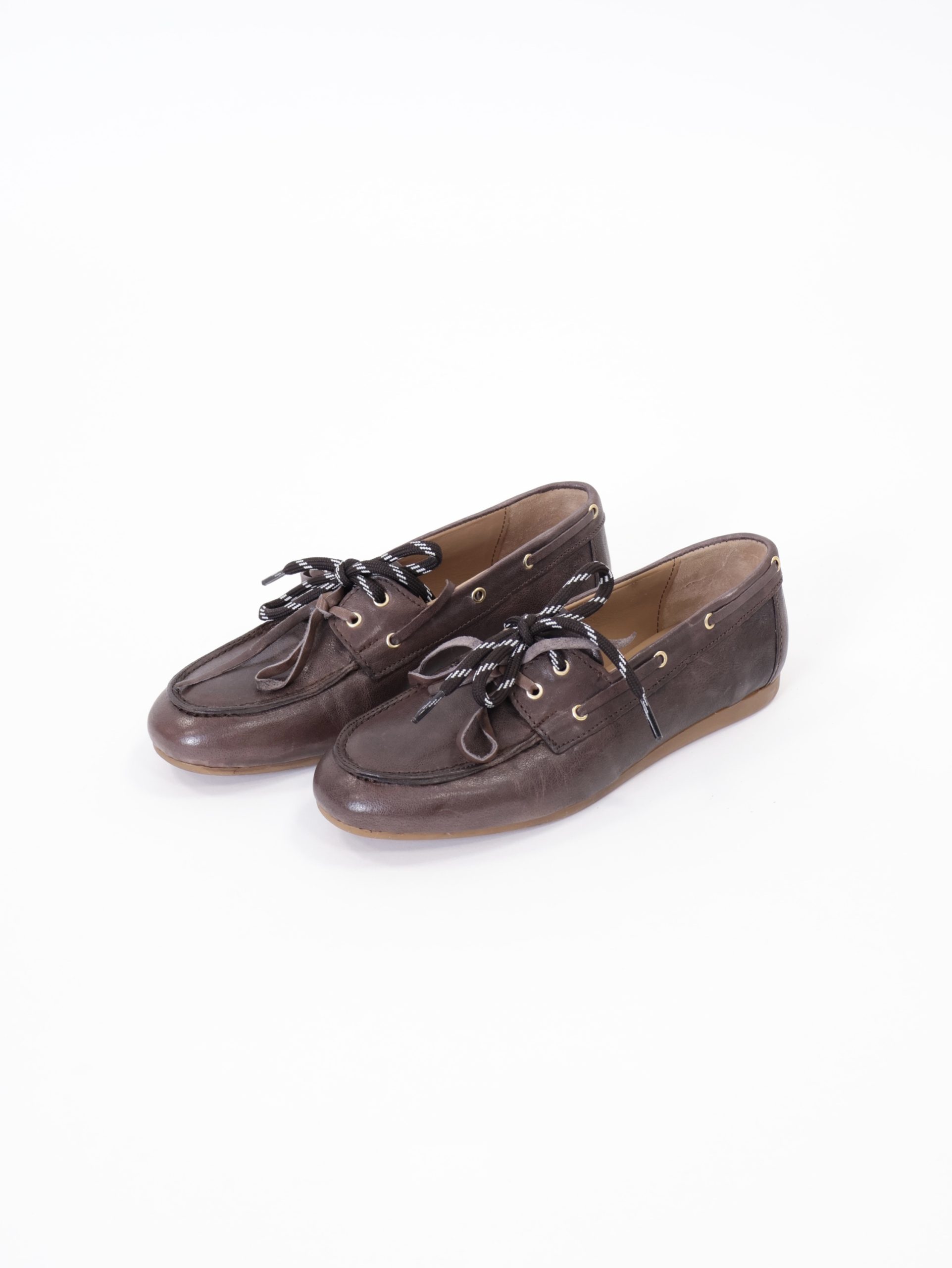 Mocassino barca pelle suola piatta moro