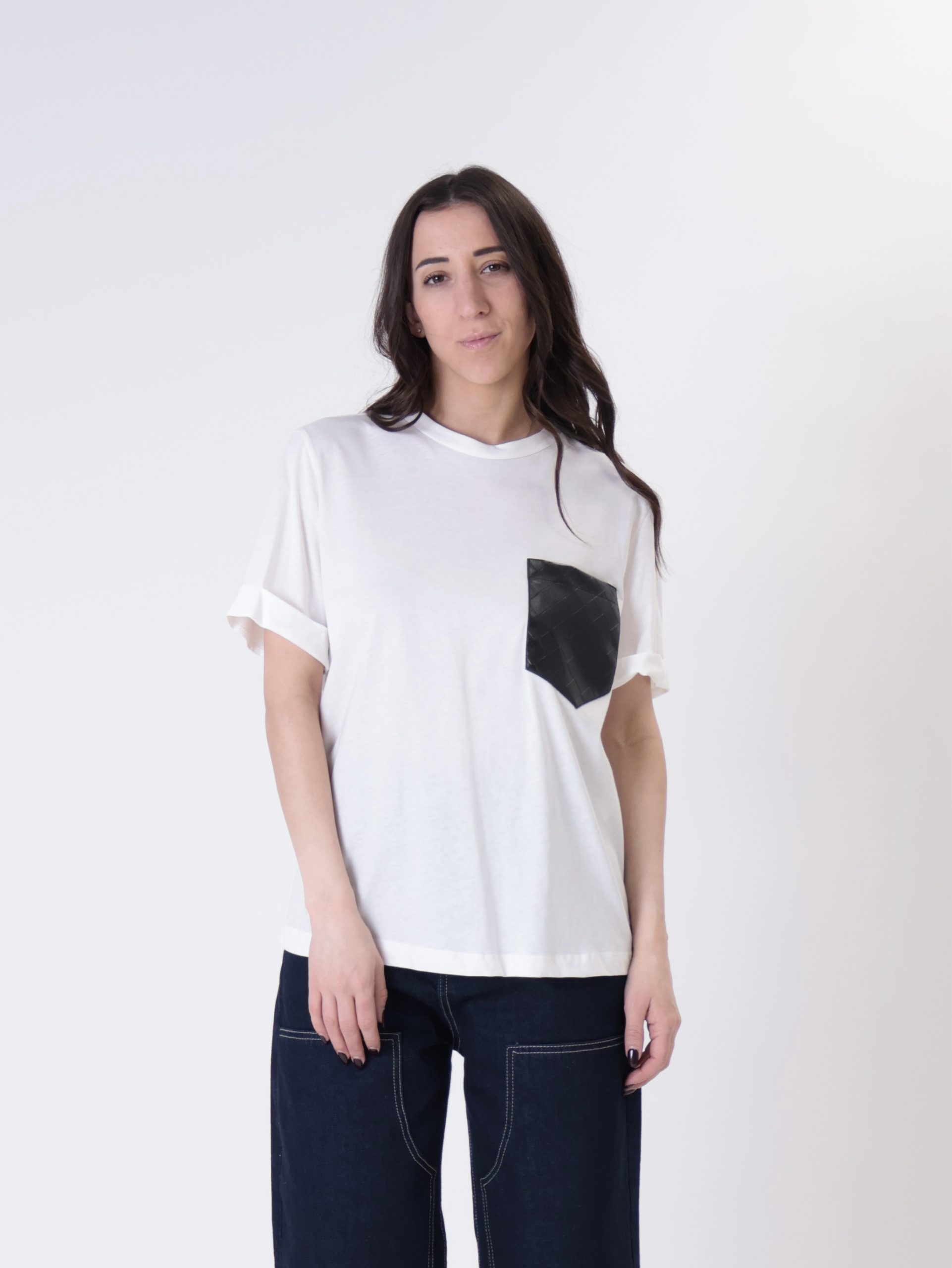 T-shirt tasca ecopelle nera