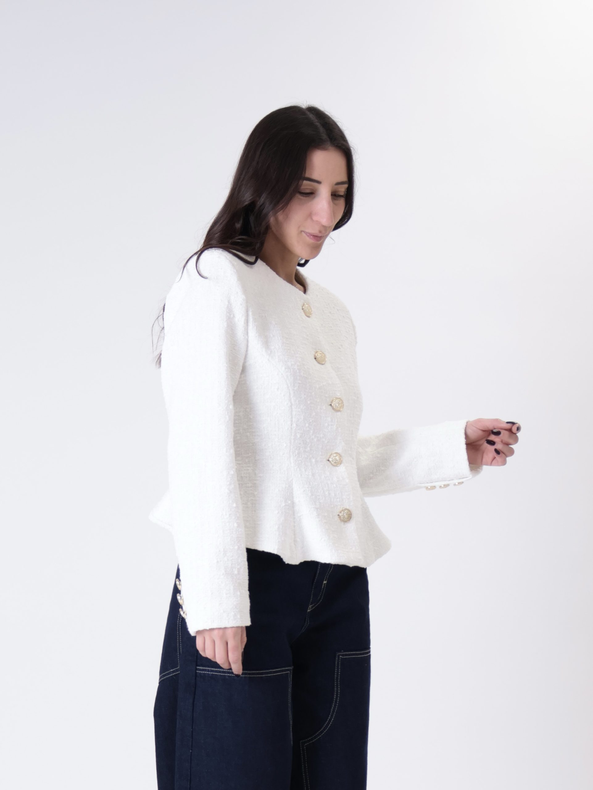 Giacca Lady tweed panna PREORDINE 07/04