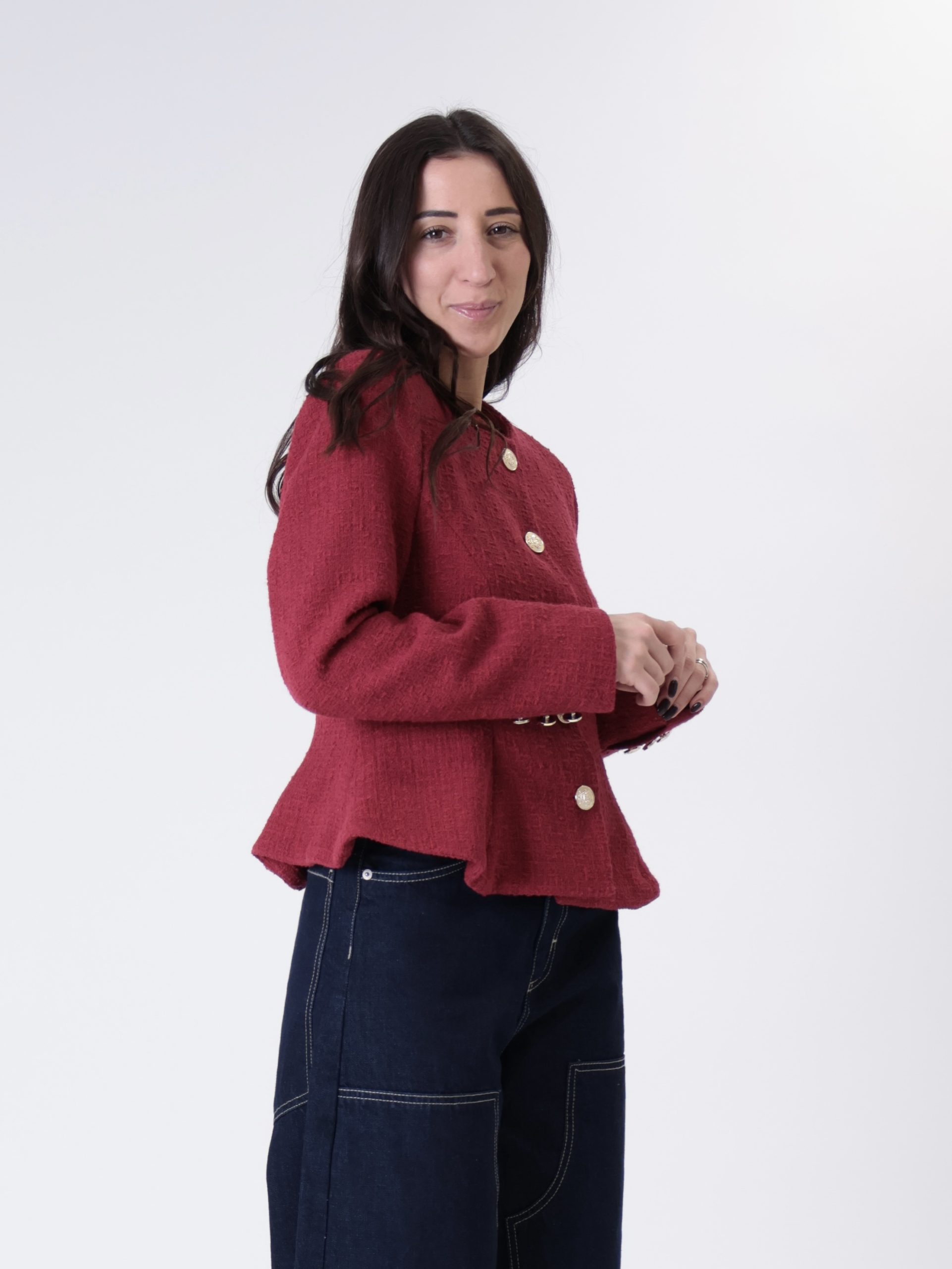 Giacca Lady tweed rosso PREORDINE 30/03