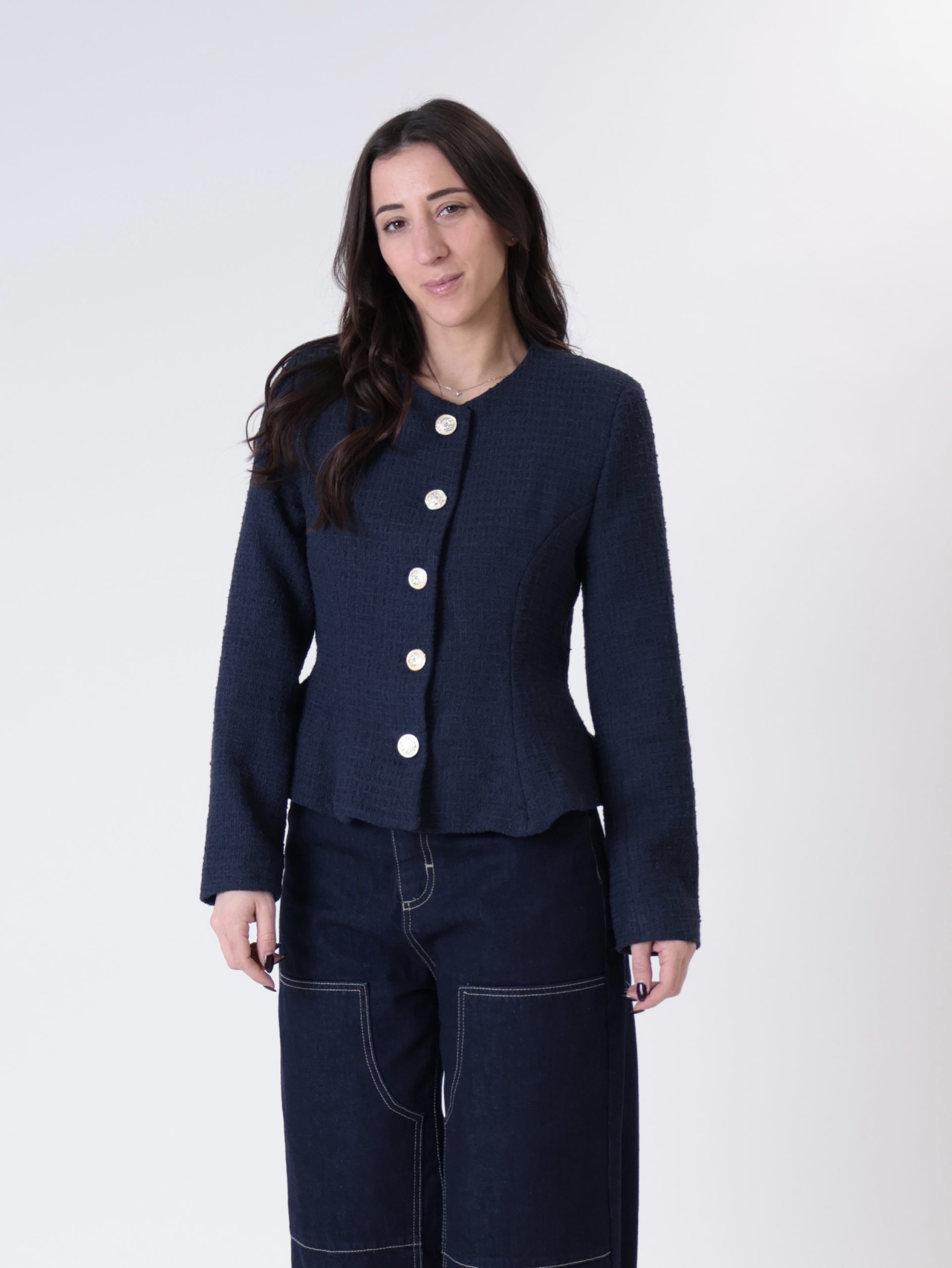 Giacca Lady tweed blu PREORDINE 02/04
