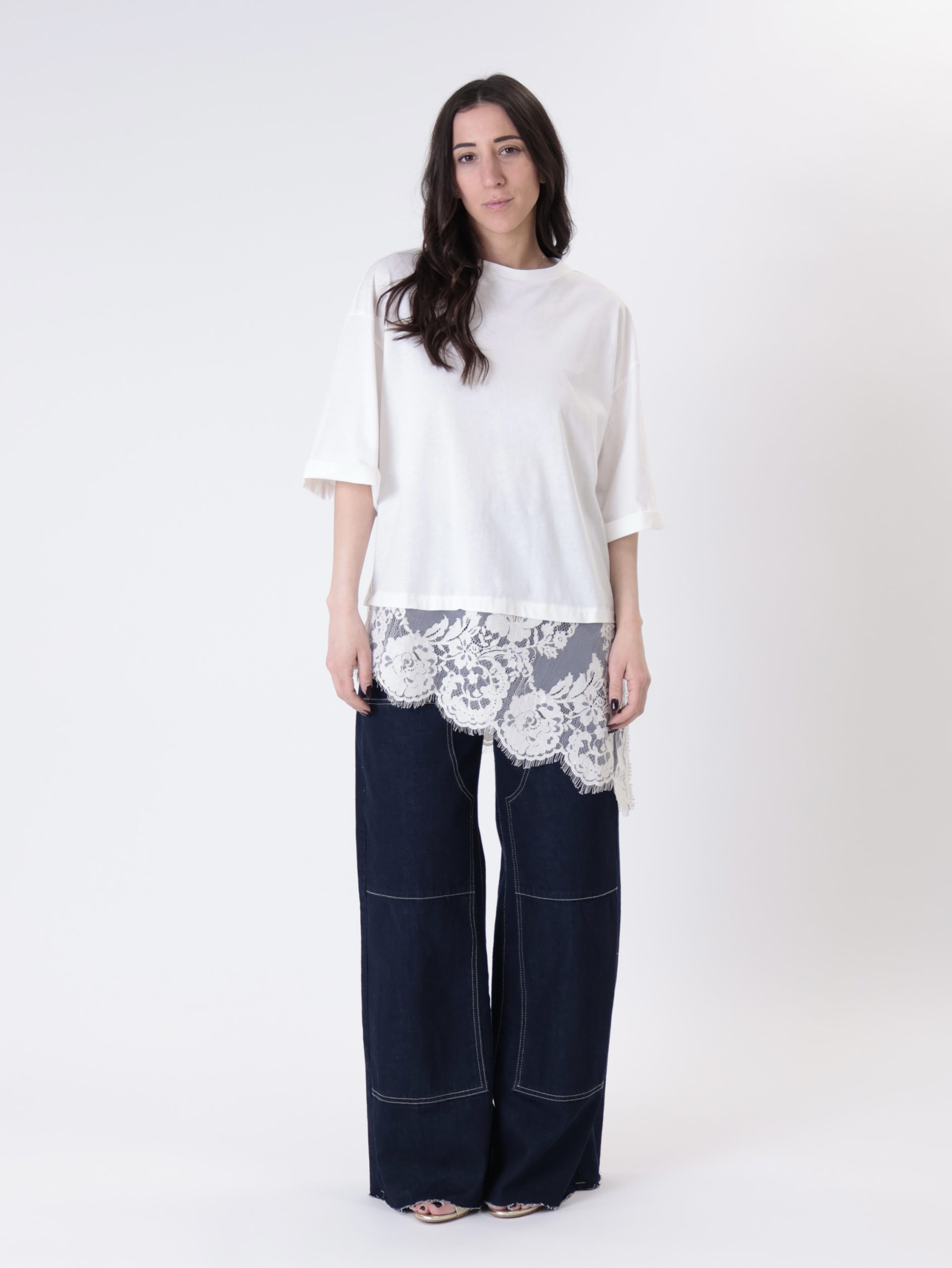 T-shirt pizzo bianco