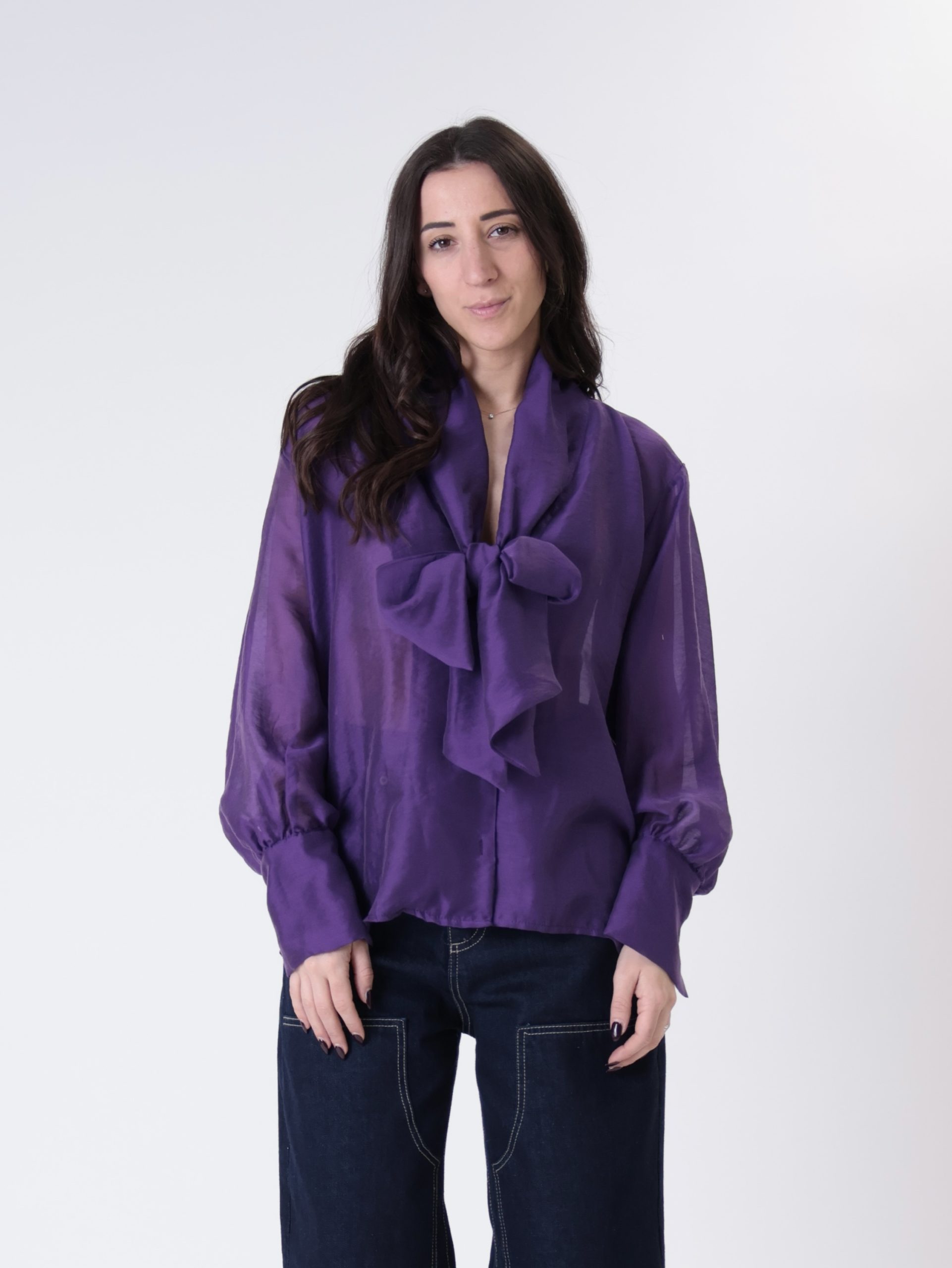 Blusa fiocco viola
