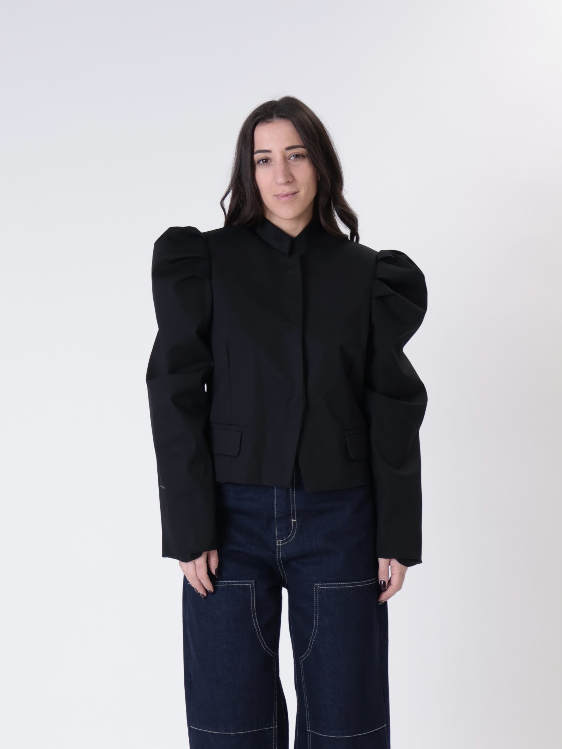 Giacca manica sbuffo nera