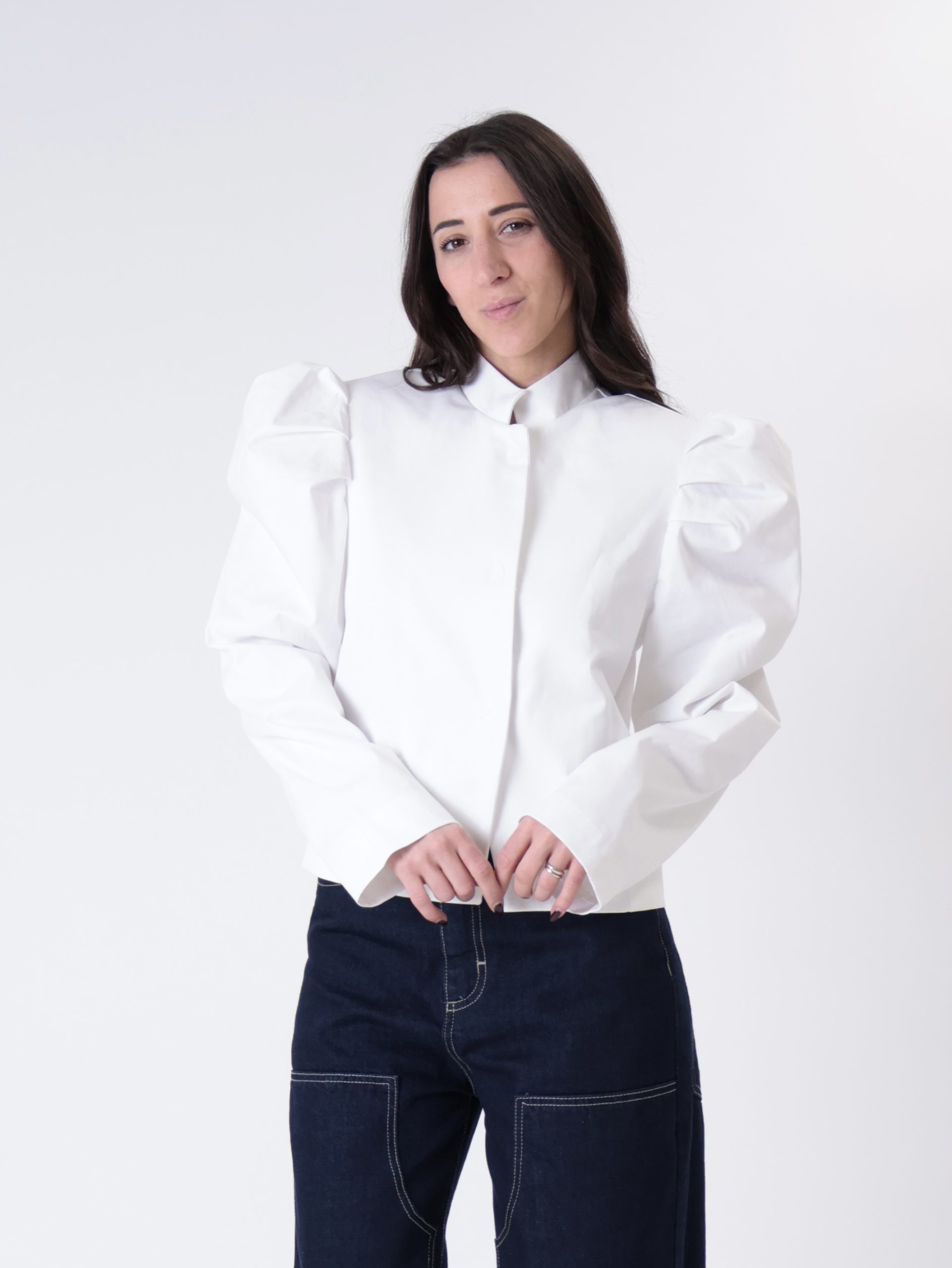 Giacca manica sbuffo bianco