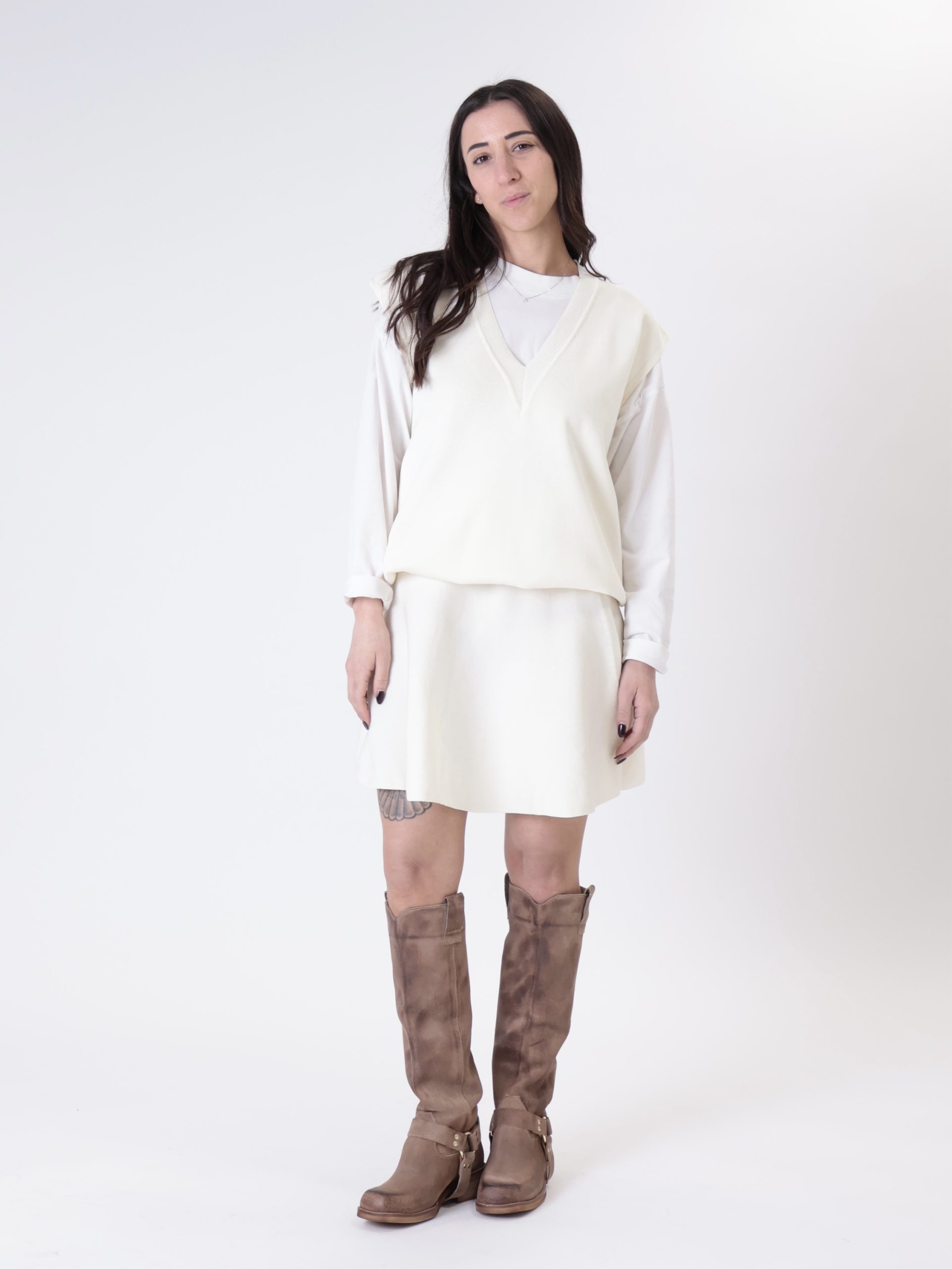 Completo Silvia gilet + gonna burro