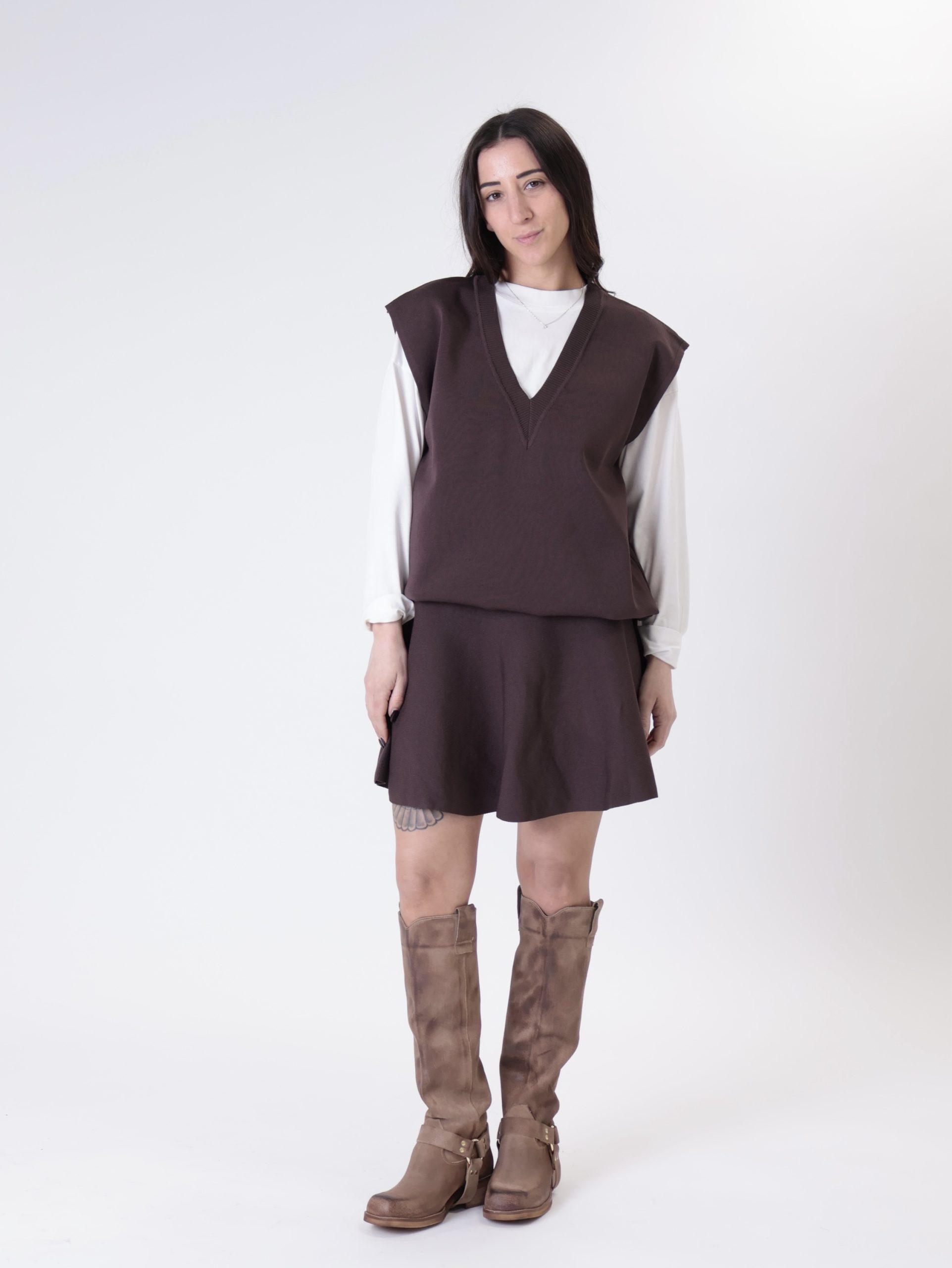 Completo Silvia gilet + gonna moro