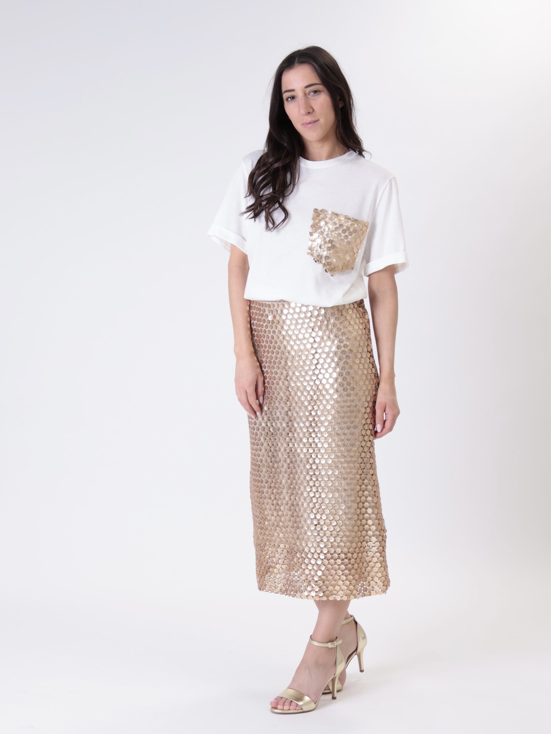 Gonna paillettes oro