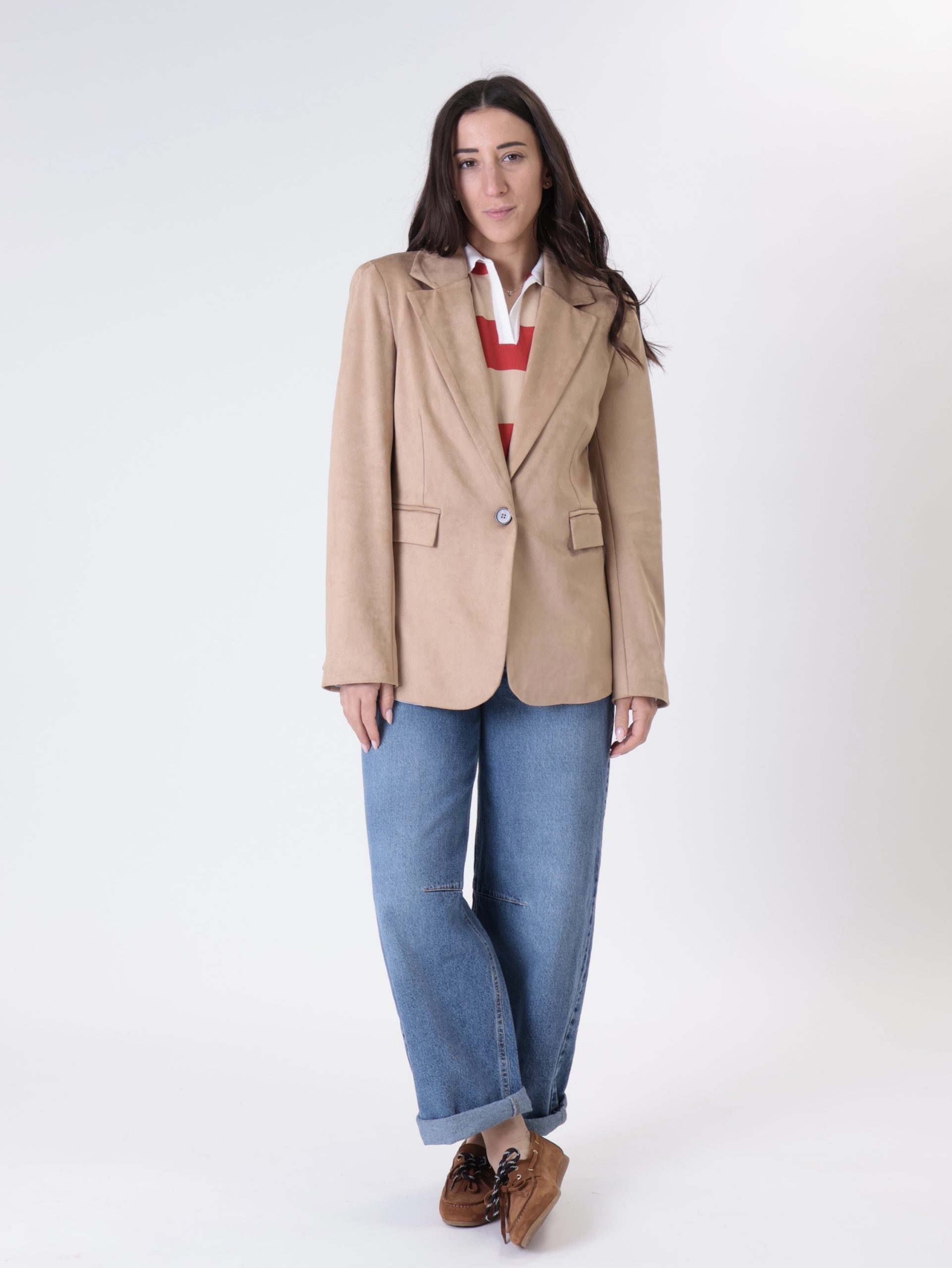 Giacca suede cappuccino