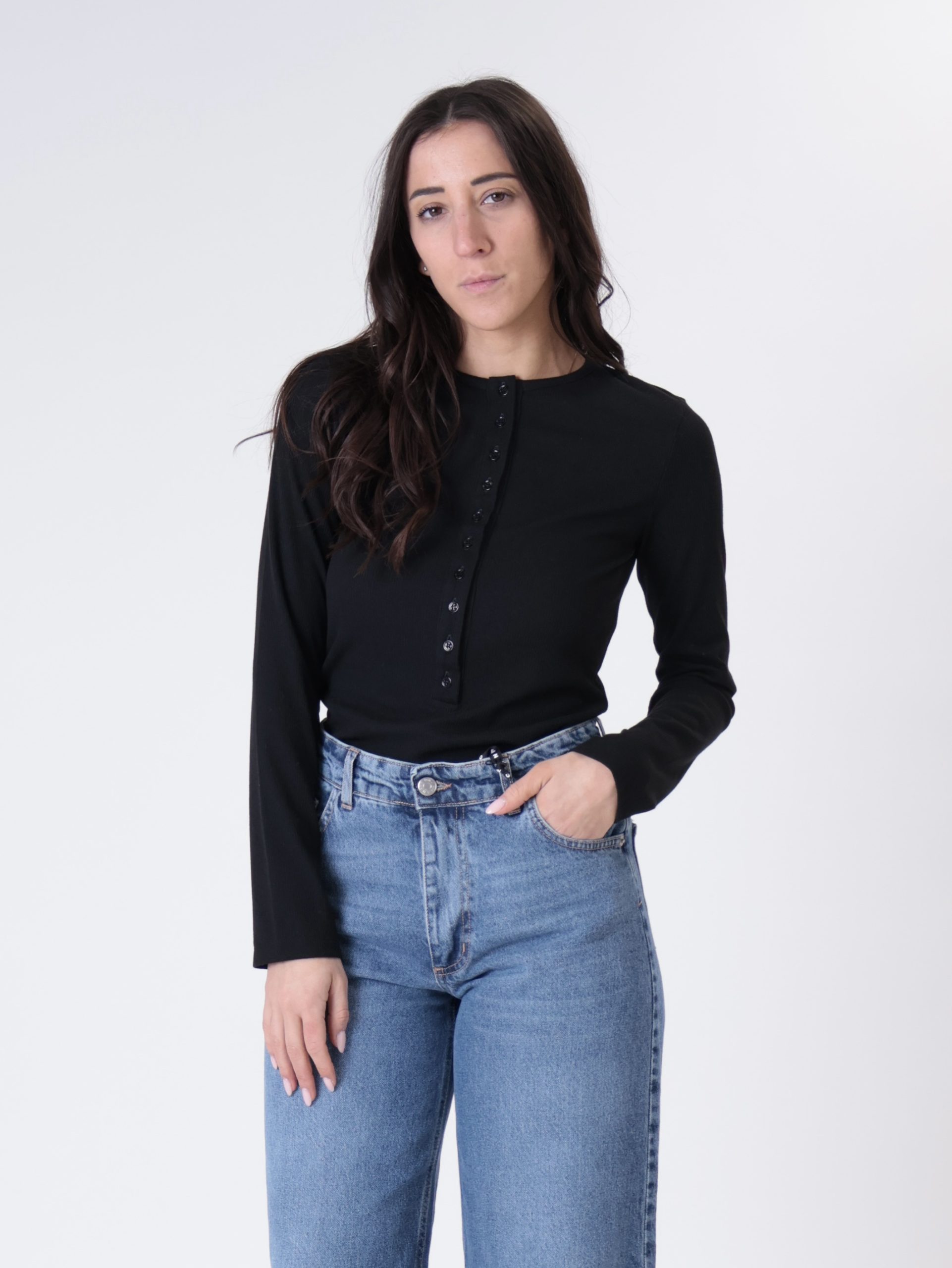 Maglia serafino nera