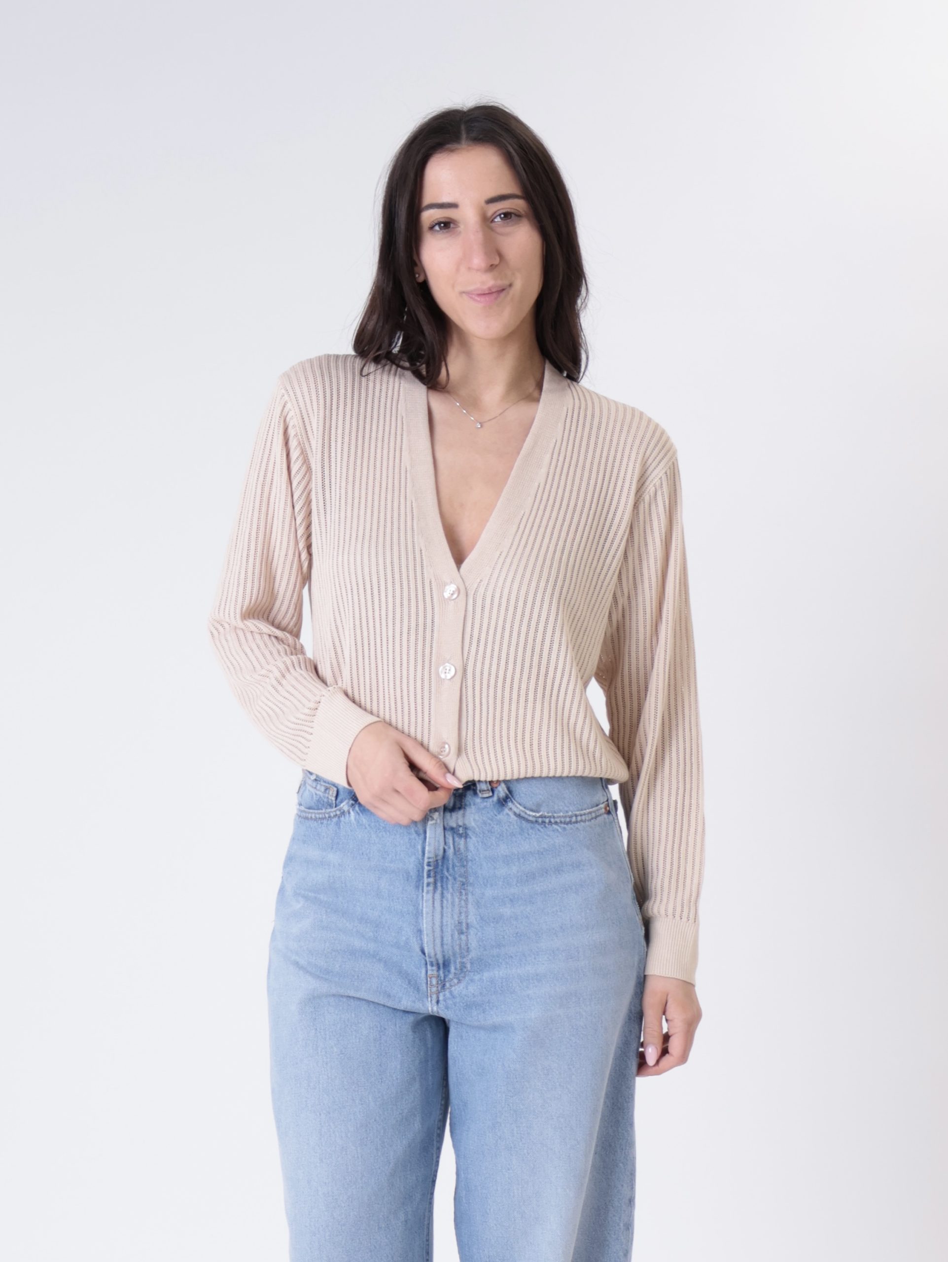 Cardigan traforato vaniglia