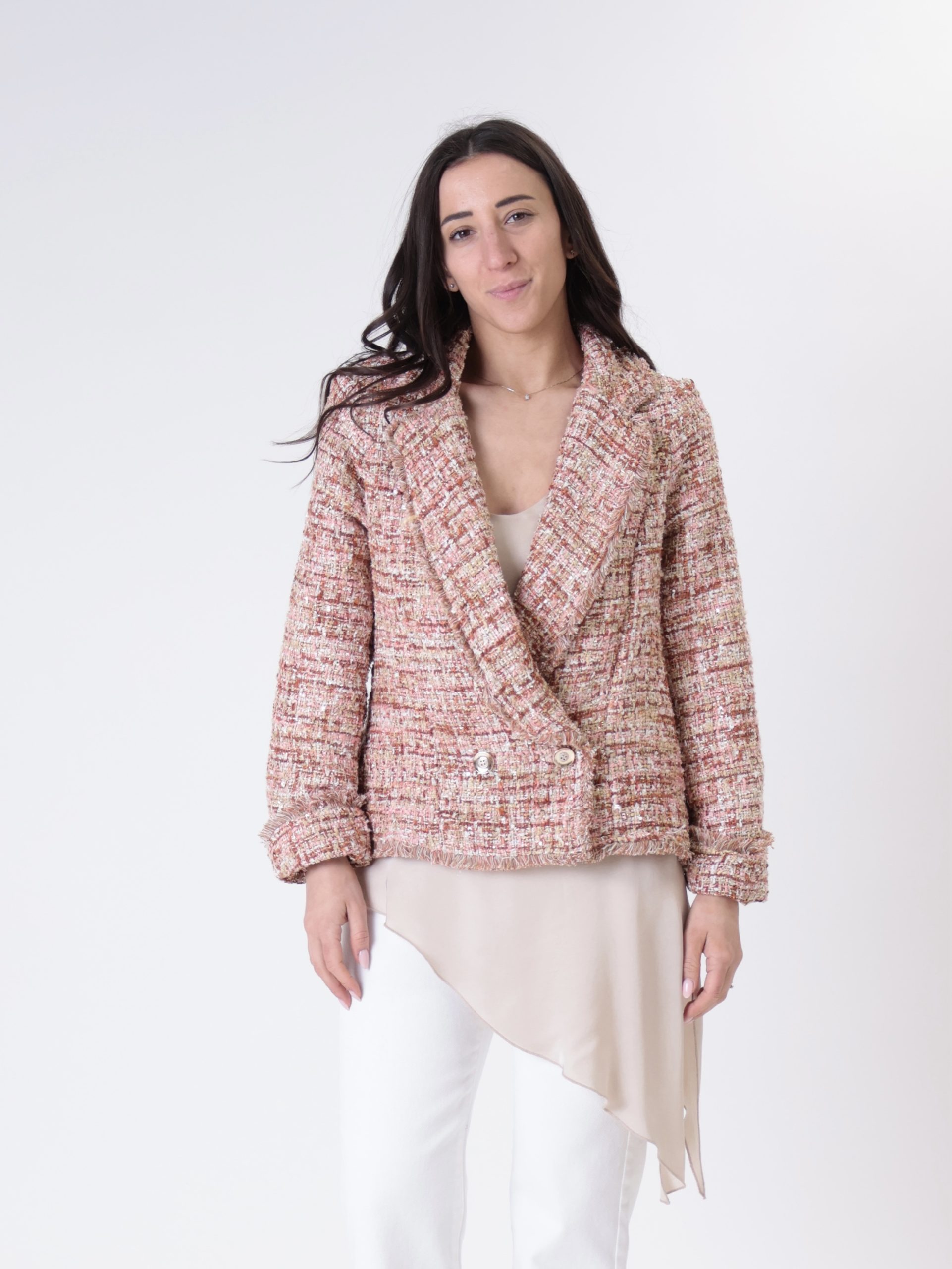 Giacca bouclé multicolor
