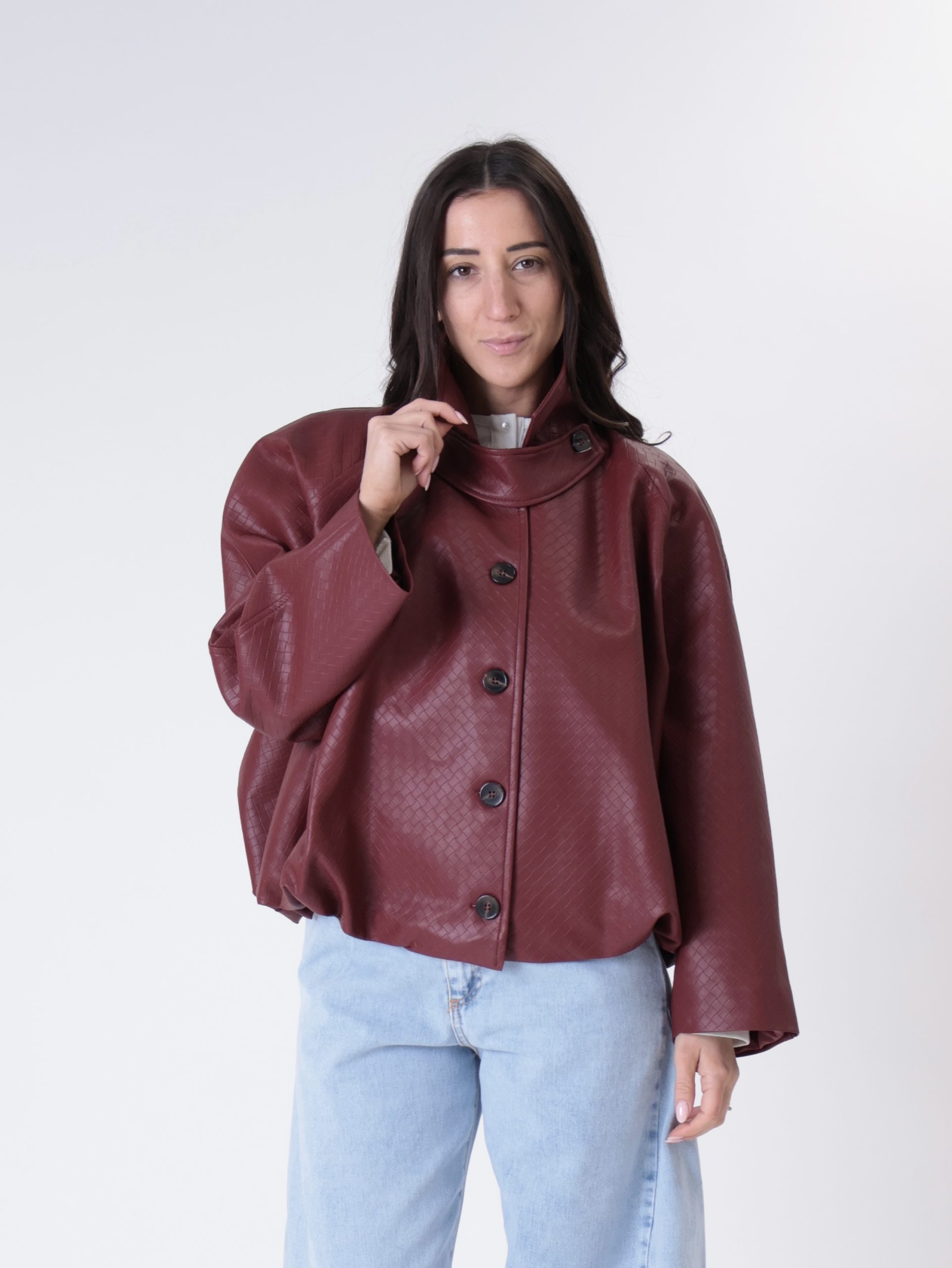 Bomber intrecciato bordeaux