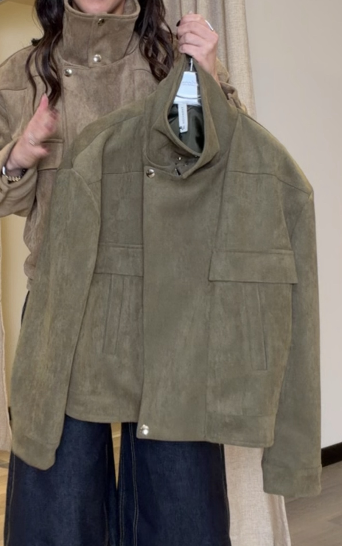 Bomber suede Cecilia militare